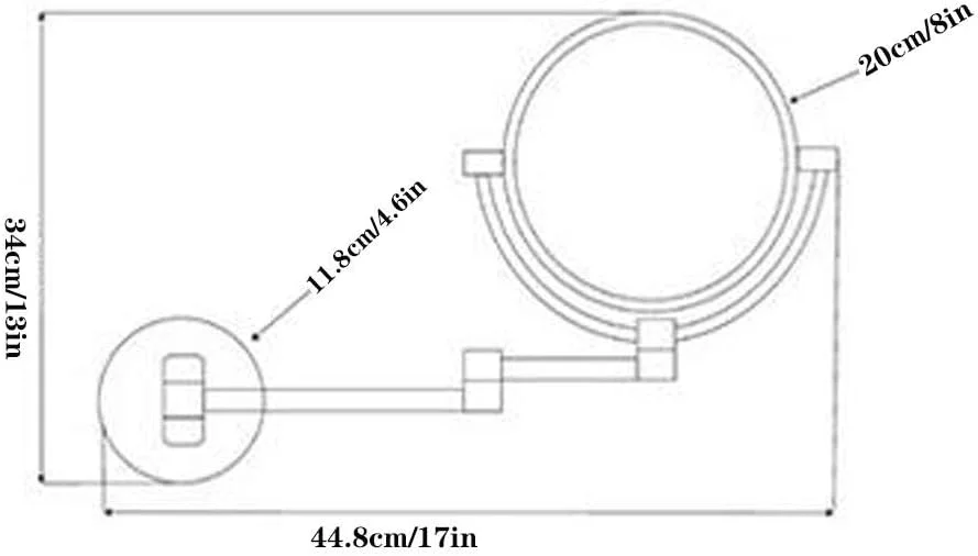آینه آرایشی دیواری چراغ دار، آینه آرایشی LED تاشو با چرخش 360 درجه، آینه زیبایی دو طرفه و قابل افزایش طول، نیکل برس خورده آینه آرایشی دیواری چراغ دار، آینه آرایشی LED تاشو با چرخش 360 درجه، آینه زیبایی دو طرفه و قابل افزایش طول، نیکل برس خورده