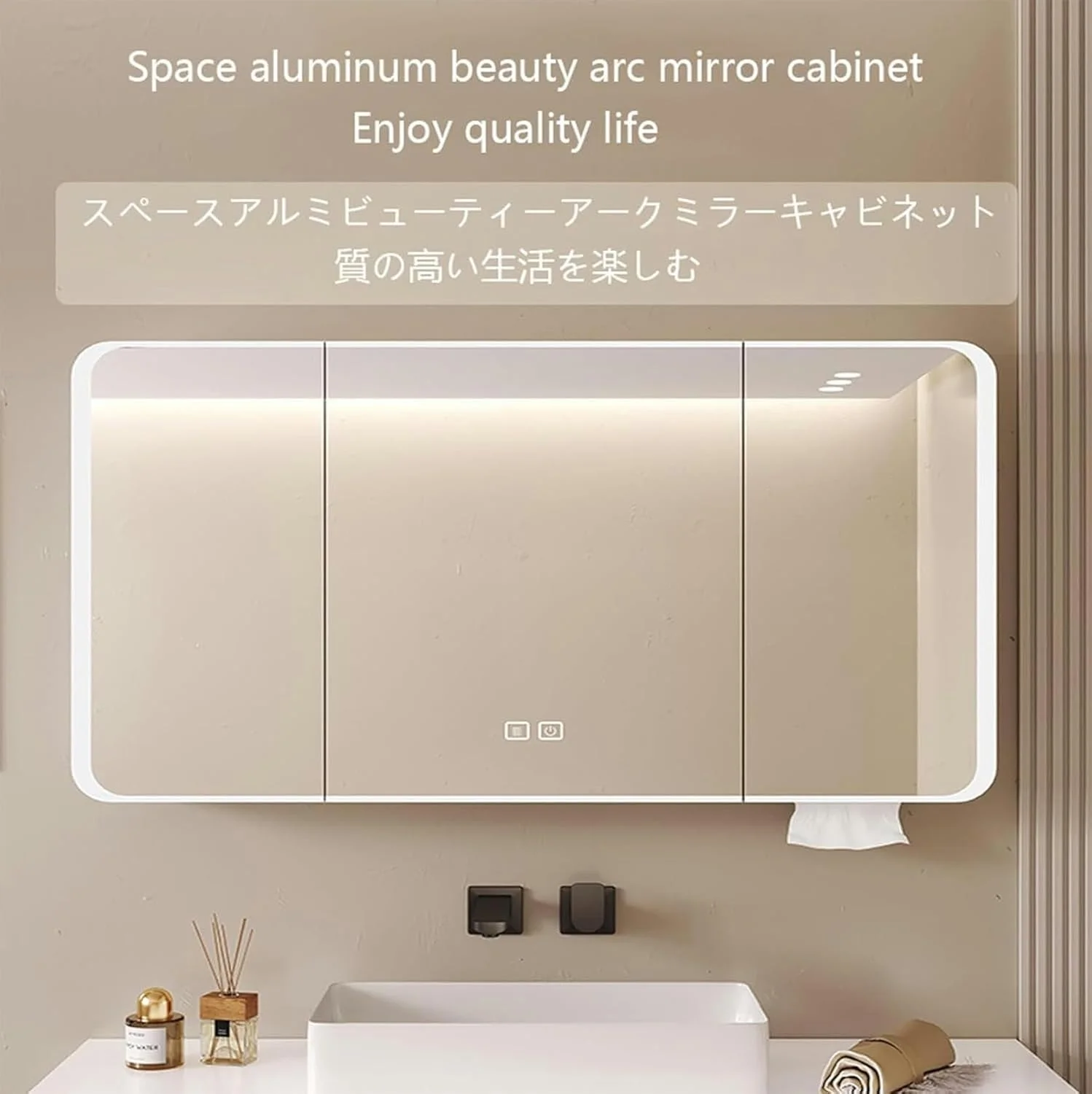 آینه روشویی هوشمند، آینه حمام با نور LED، ضد بخار، روشنایی قابل تنظیم، نورهای قابل تنظیم، شیشه ایمنی، آینه آرایش دیواری، خاکستری، سفید (سفید، W70cm*H70cm)-1 آینه روشویی هوشمند، آینه حمام با نور LED، ضد بخار، روشنایی قابل تنظیم، نورهای قابل تنظیم، شیشه ایمنی، آینه آرایش دیواری، خاکستری، سفید (سفید، W70cm*H70cm)-1