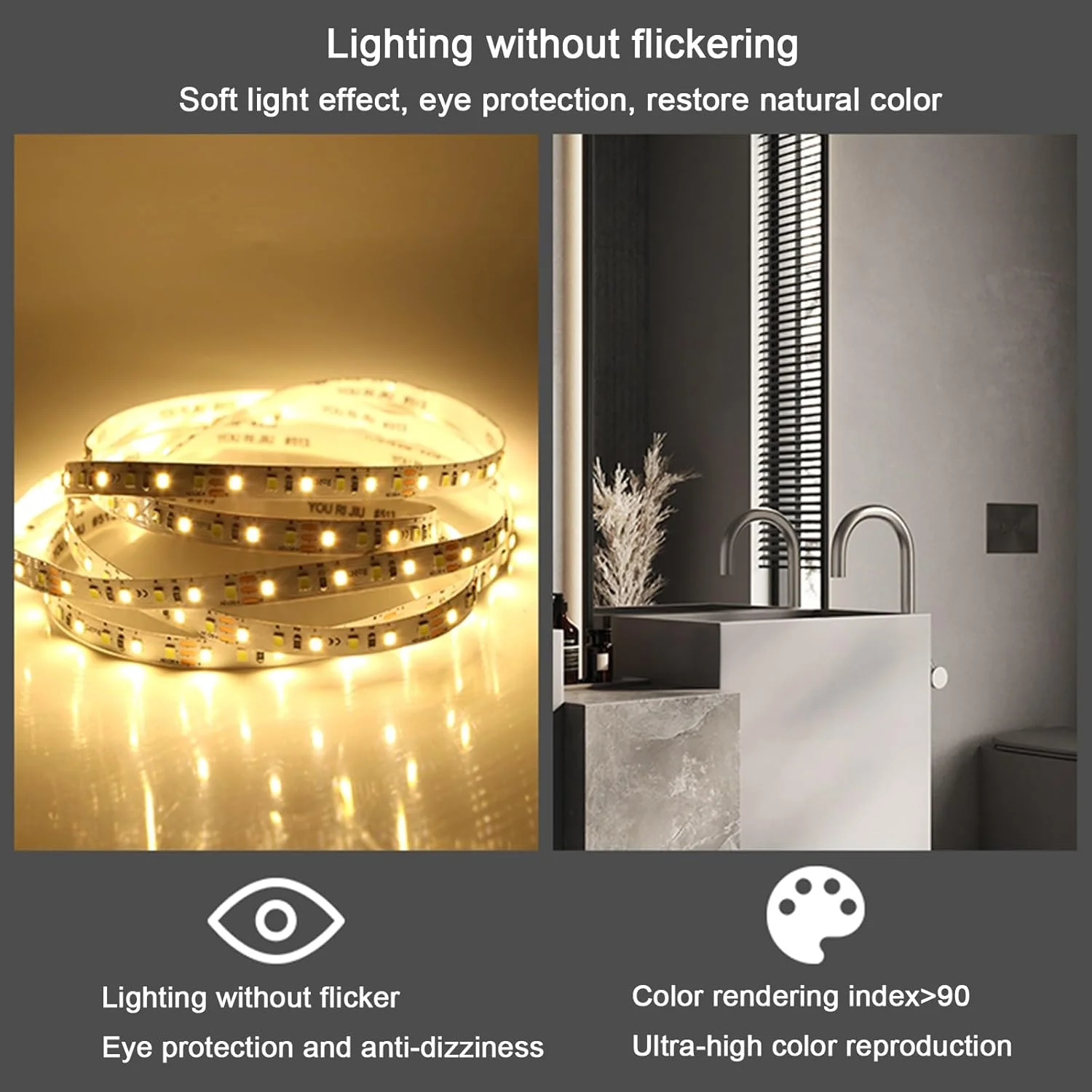 آینه حمام LED با نور پس زمینه، آینه حمام LED، آینه LED برای حمام، آینه حمام با چراغ های LED، ضد خرد شدن، آینه دیواری با پد ضد بخار (H50*W70cm/H19.7*W27.6IN) (3"L x 2"W) آینه حمام LED با نور پس زمینه، آینه حمام LED، آینه LED برای حمام، آینه حمام با چراغ های LED، ضد خرد شدن، آینه دیواری با پد ضد بخار (H50*W70cm/H19.7*W27.6IN) (3"L x 2"W)