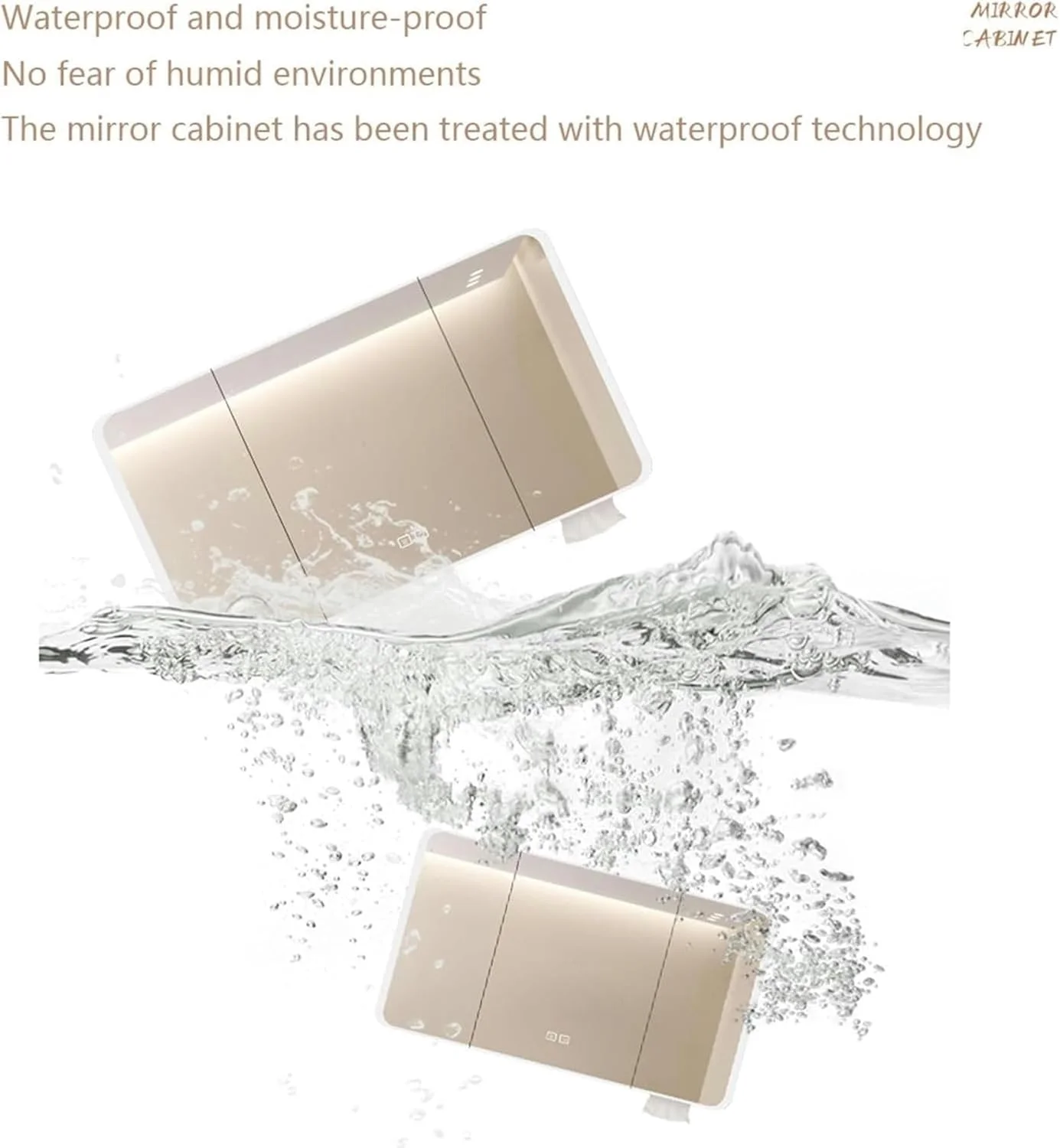 آینه روشویی هوشمند، آینه حمام با نور LED، ضد بخار، روشنایی قابل تنظیم، نورهای قابل تنظیم، شیشه ایمنی، آینه آرایش دیواری، خاکستری، سفید (سفید، W70cm*H70cm)-1 آینه روشویی هوشمند، آینه حمام با نور LED، ضد بخار، روشنایی قابل تنظیم، نورهای قابل تنظیم، شیشه ایمنی، آینه آرایش دیواری، خاکستری، سفید (سفید، W70cm*H70cm)-1
