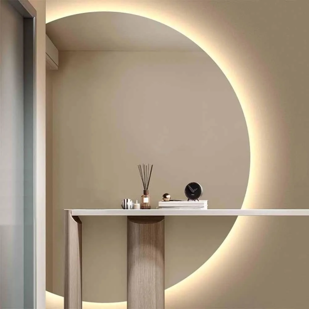 آینه هوشمند LED حمام - آینه آرایشی نیمه ماه با نور پس زمینه با کنترل لمسی ضد مه، آینه تمام قد با قابلیت تنظیم نور برای اتاق نشیمن (برش سمت چپ 60x90 سانتی متر) آینه هوشمند LED حمام - آینه آرایشی نیمه ماه با نور پس زمینه با کنترل لمسی ضد مه، آینه تمام قد با قابلیت تنظیم نور برای اتاق نشیمن (برش سمت چپ 60x90 سانتی متر)