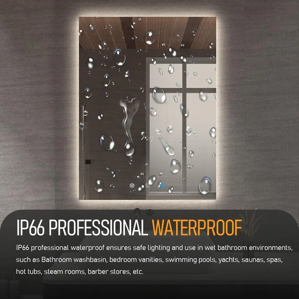 آینه هوشمند حمام Leotachi با ابعاد 84x58 سانتیمتر، دارای صفحه نمایش لمسی 21.5 اینچی، نورپردازی قابل تنظیم با 3 حالت رنگ، ضد بخار، بلوتوث، قابلیت پخش و نمایش پیشبینی آب و هوا آینه هوشمند حمام Leotachi با ابعاد 84x58 سانتیمتر، دارای صفحه نمایش لمسی 21.5 اینچی، نورپردازی قابل تنظیم با 3 حالت رنگ، ضد بخار، بلوتوث، قابلیت پخش و نمایش پیشبینی آب و هوا