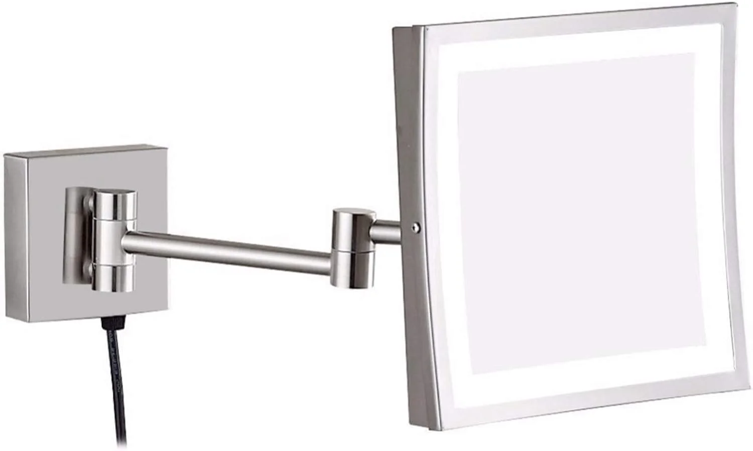 آینه آرایشی LED، آینه آرایشی بزرگنمایی برنجی 8 اینچی، آینه اصلاح دیواری حمام، آینه چرخان 360 درجه و قابل افزایش با دوشاخه، کروم، 3X LEOWE آینه آرایشی LED، آینه آرایشی بزرگنمایی برنجی 8 اینچی، آینه اصلاح دیواری حمام، آینه چرخان 360 درجه و قابل افزایش با دوشاخه، کروم، 3X LEOWE