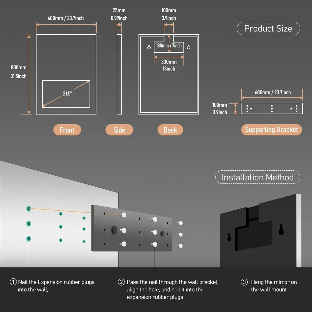 آینه هوشمند حمام Leotachi با ابعاد 84x58 سانتیمتر، دارای صفحه نمایش لمسی 21.5 اینچی، نورپردازی قابل تنظیم با 3 حالت رنگ، ضد بخار، بلوتوث، قابلیت پخش و نمایش پیشبینی آب و هوا آینه هوشمند حمام Leotachi با ابعاد 84x58 سانتیمتر، دارای صفحه نمایش لمسی 21.5 اینچی، نورپردازی قابل تنظیم با 3 حالت رنگ، ضد بخار، بلوتوث، قابلیت پخش و نمایش پیشبینی آب و هوا
