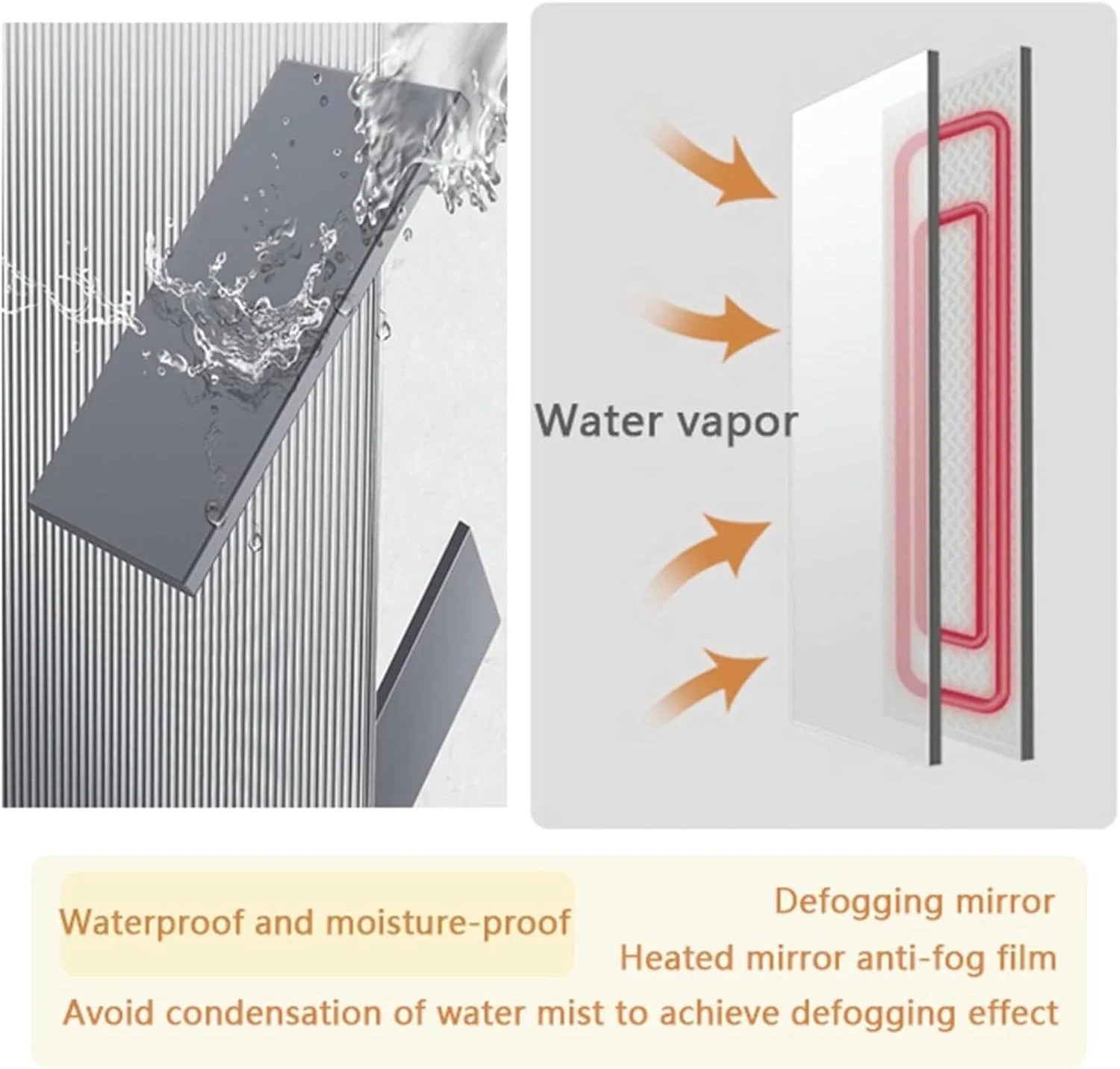 آینه روشویی هوشمند، آینه حمام با نور LED، ضد بخار، روشنایی قابل تنظیم، نورهای قابل تنظیم، شیشه ایمنی، آینه آرایش دیواری، خاکستری، سفید (سفید، W70cm*H70cm)-1 آینه روشویی هوشمند، آینه حمام با نور LED، ضد بخار، روشنایی قابل تنظیم، نورهای قابل تنظیم، شیشه ایمنی، آینه آرایش دیواری، خاکستری، سفید (سفید، W70cm*H70cm)-1