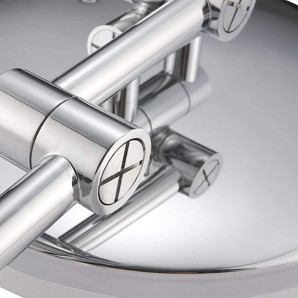 آینه آرایشی دیواری 8 اینچی، آینه اصلاح صورت، آینه حمام لوکس با نور LED، با قابلیت تنظیم و بزرگنمایی 10 برابر آینه آرایشی دیواری 8 اینچی، آینه اصلاح صورت، آینه حمام لوکس با نور LED، با قابلیت تنظیم و بزرگنمایی 10 برابر