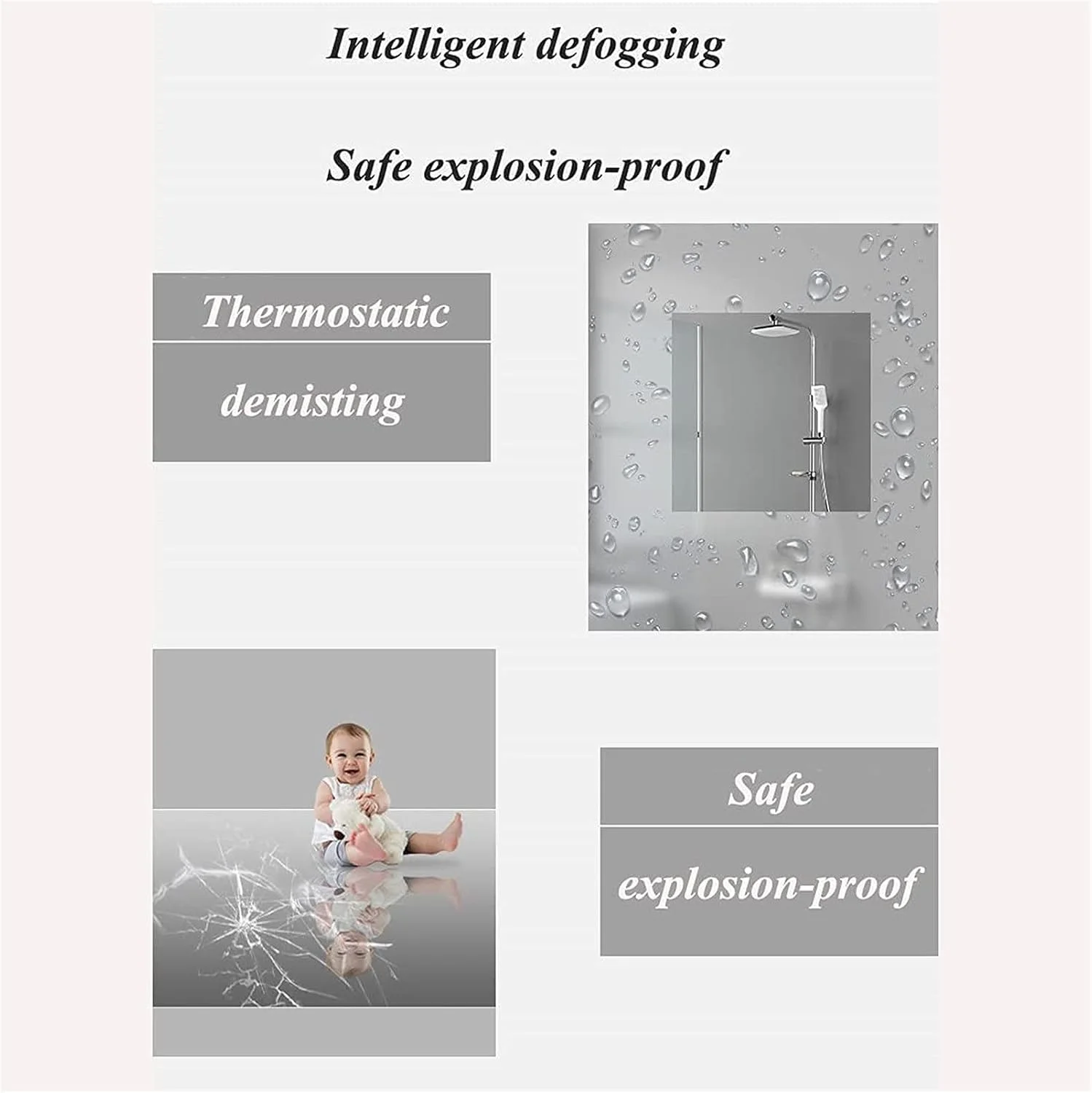 آینه آرایشی دیواری، آینه آرایشی هوشمند با قاب آلیاژ آلومینیوم و نور LED، آینه مستطیلی آویز مناسب حمام، آینه هوشمند ضد بخار (60x80cm|مشکی) آینه آرایشی دیواری، آینه آرایشی هوشمند با قاب آلیاژ آلومینیوم و نور LED، آینه مستطیلی آویز مناسب حمام، آینه هوشمند ضد بخار (60x80cm|مشکی)