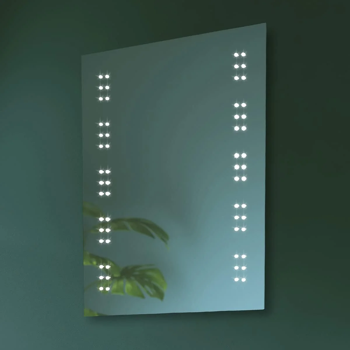 Pebble Grey Leto Illuminated LED Bathroom Mirror Battery Powered | 500 x 700 | IP44 Rated | 10 Year Guarantee