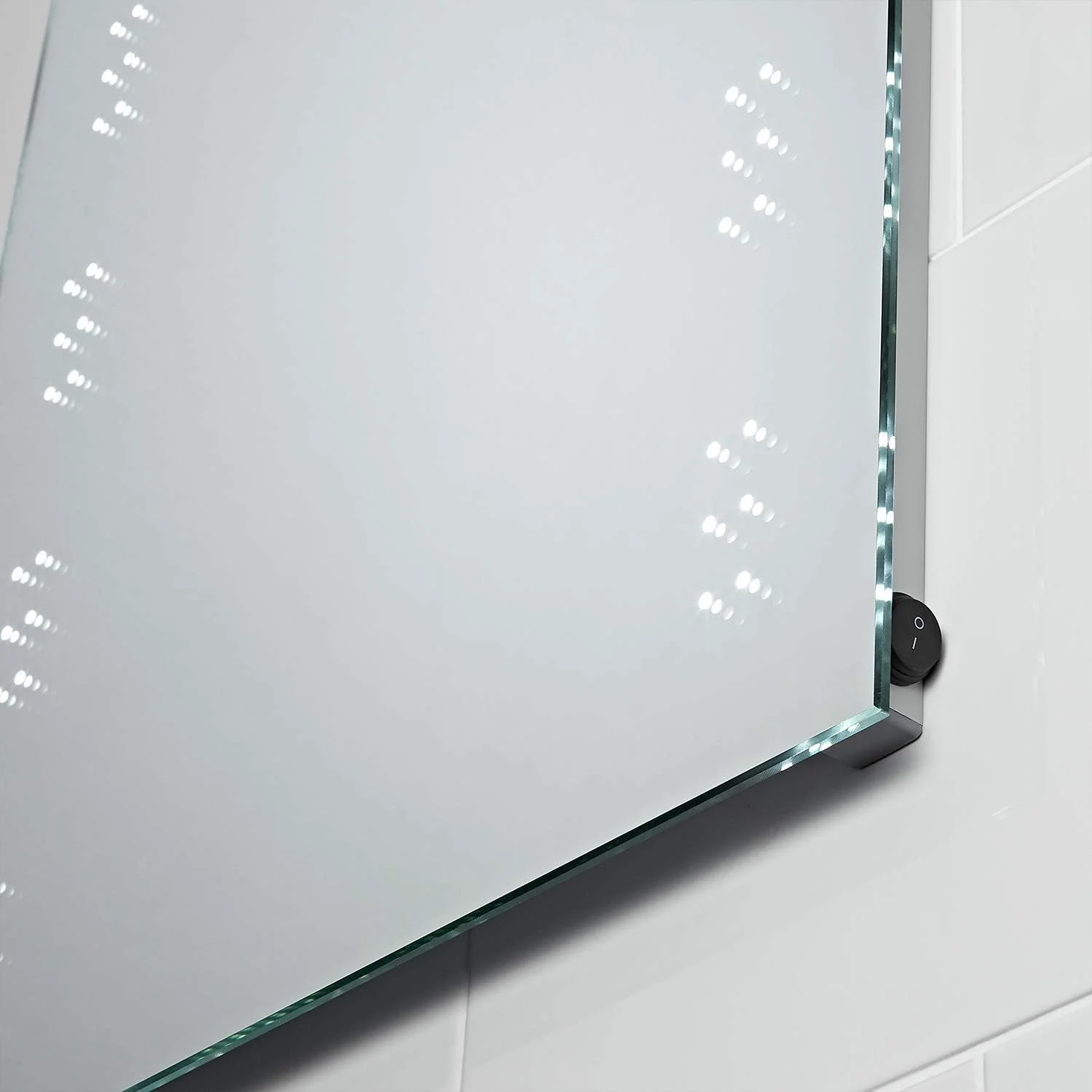 Pebble Grey Leto Illuminated LED Bathroom Mirror Battery Powered | 500 x 700 | IP44 Rated | 10 Year Guarantee