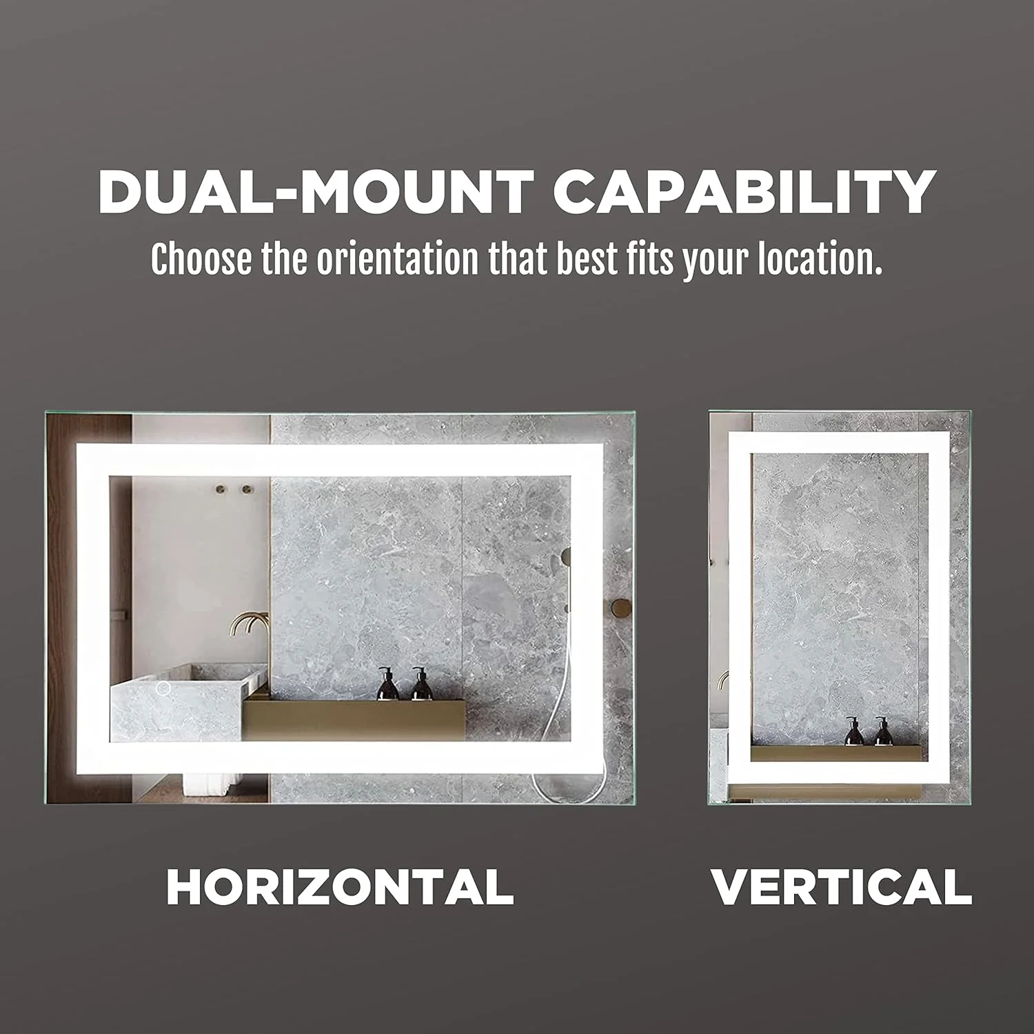 آینه روشویی ال ای دی Poplar Home Products، 91x60 سانتی متر، نصب دیواری، دیمر دار، ضد بخار - طراحی مدرن و بدون قاب آینه روشویی ال ای دی Poplar Home Products، 91x60 سانتی متر، نصب دیواری، دیمر دار، ضد بخار - طراحی مدرن و بدون قاب