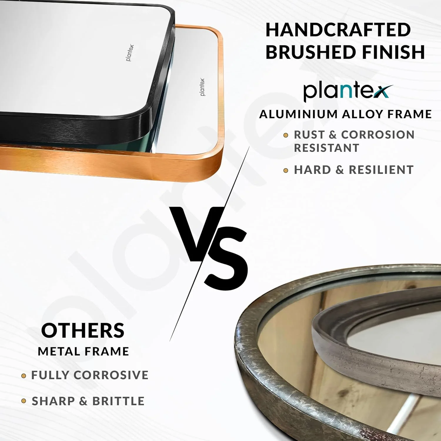 آینه قاب دار آلومینیومی مدرن Plantex با روکش برس خورده برای دیوار/آینه حمام/آینه روشویی/آینه دیواری برای اتاق خواب/اتاق پرو/اتاق نشیمن/شکل مستطیل (45x60 سانتی متر | طلایی) آینه قاب دار آلومینیومی مدرن Plantex با روکش برس خورده برای دیوار/آینه حمام/آینه روشویی/آینه دیواری برای اتاق خواب/اتاق پرو/اتاق نشیمن/شکل مستطیل (45x60 سانتی متر | طلایی)