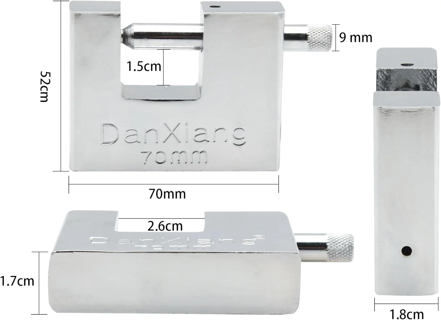 قفل آویز سنگین 70 میلی متری MAGOSIS به همراه 3 کلید - ایده آل برای گاراژ، انبار و کانتینر حمل و نقل - امنیت بی نظیر
