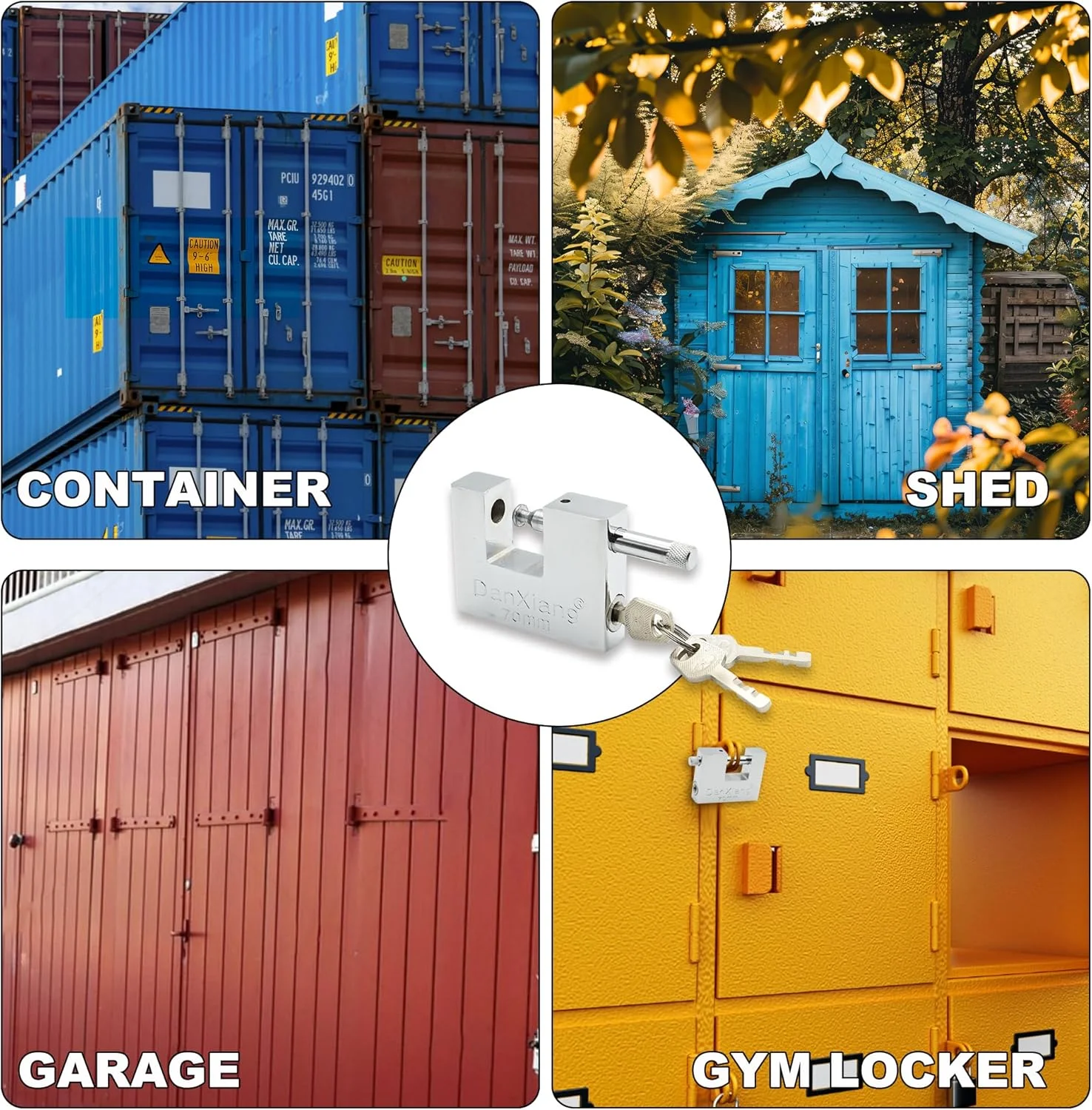 قفل آویز سنگین 70 میلی متری MAGOSIS به همراه 3 کلید - ایده آل برای گاراژ، انبار و کانتینر حمل و نقل - امنیت بی نظیر