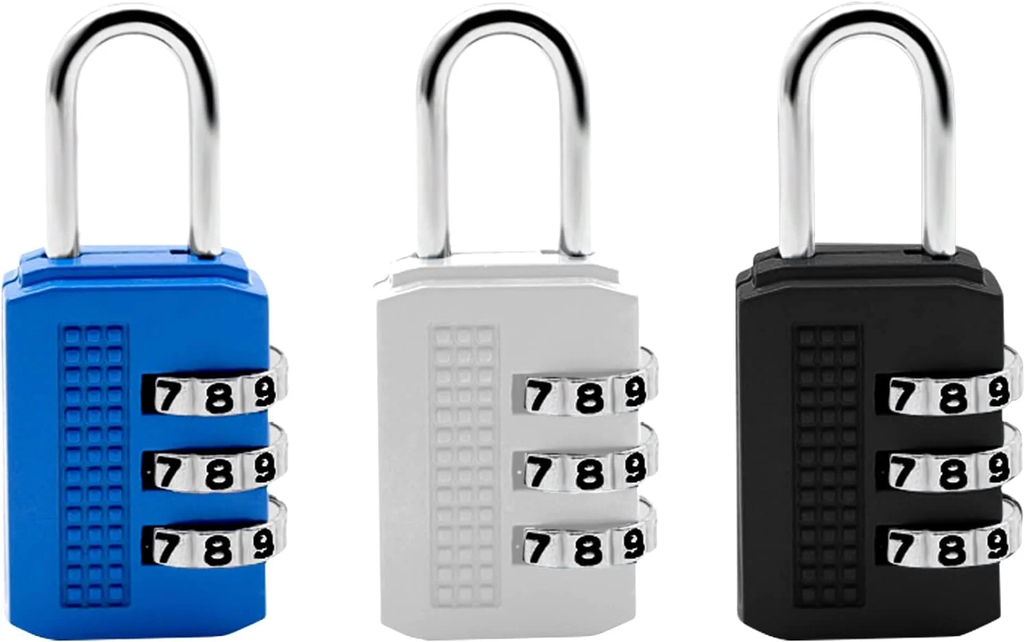 قفل رمزی 3 رقمی Udewo، قفل های امنیتی رمزدار قابل تنظیم، قفل ترکیبی چمدان، قفل رمزدار ضد آب بیرونی، قفل کوچک رمزدار برای کمدهای ورزشی، دوچرخه، زیپ (3 عدد)