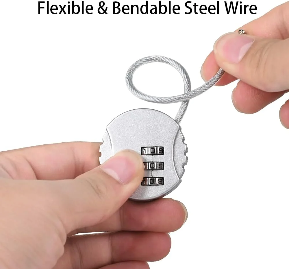 قفل ترکیبی UCEC، قفل رمزی 3 رقمی ضد آب مناسب فضای باز برای مدرسه، باشگاه، حصار، دروازه، کیف، قفل کارمندی، بسته 4 عددی