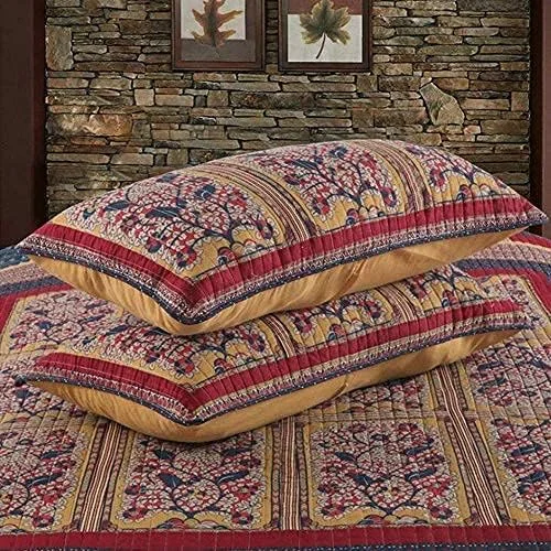 روتختی دست دوز کینگ، لحاف تکه دوزی شده، ست روتختی پنبه ای سه تکه، لحاف تخت خواب، لحاف چند منظوره و با کیفیت بالا مناسب تمام فصول / رو تختی به همراه 2 روبالشتی، 250x270 سانتی متر + 50x70 سانتی متر x2