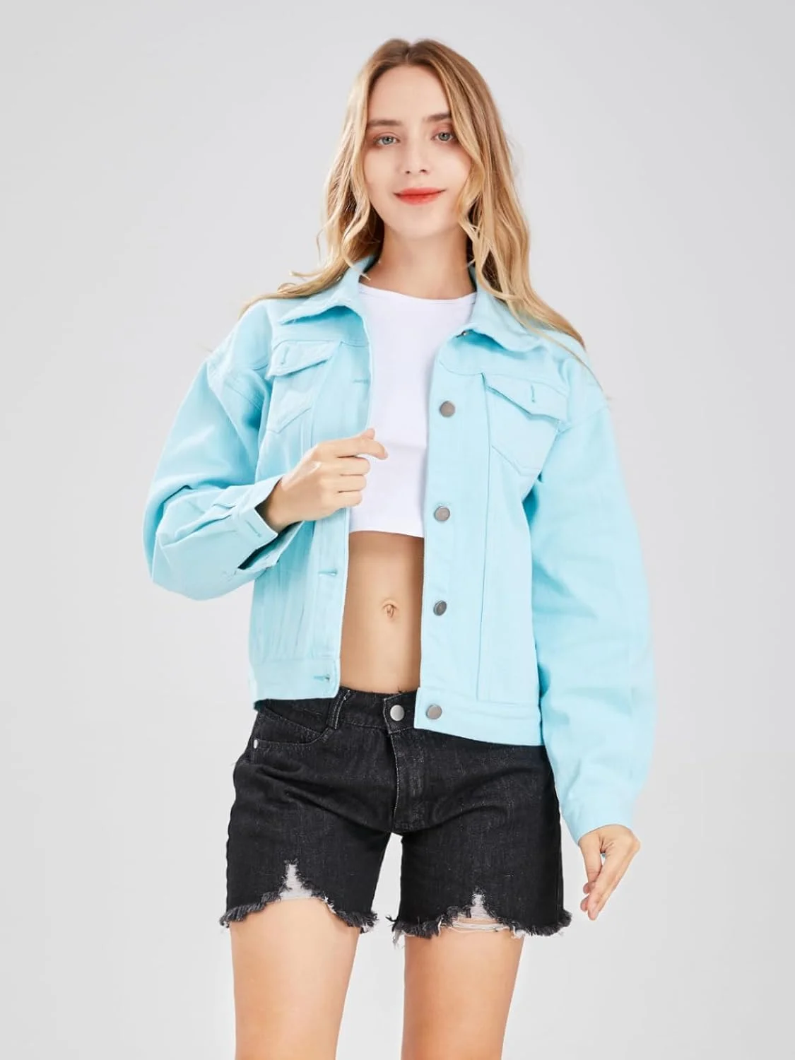 کت جین زنانه ایباسی با رنگ های پاستیلی، مدل آزاد و غیر رسمی