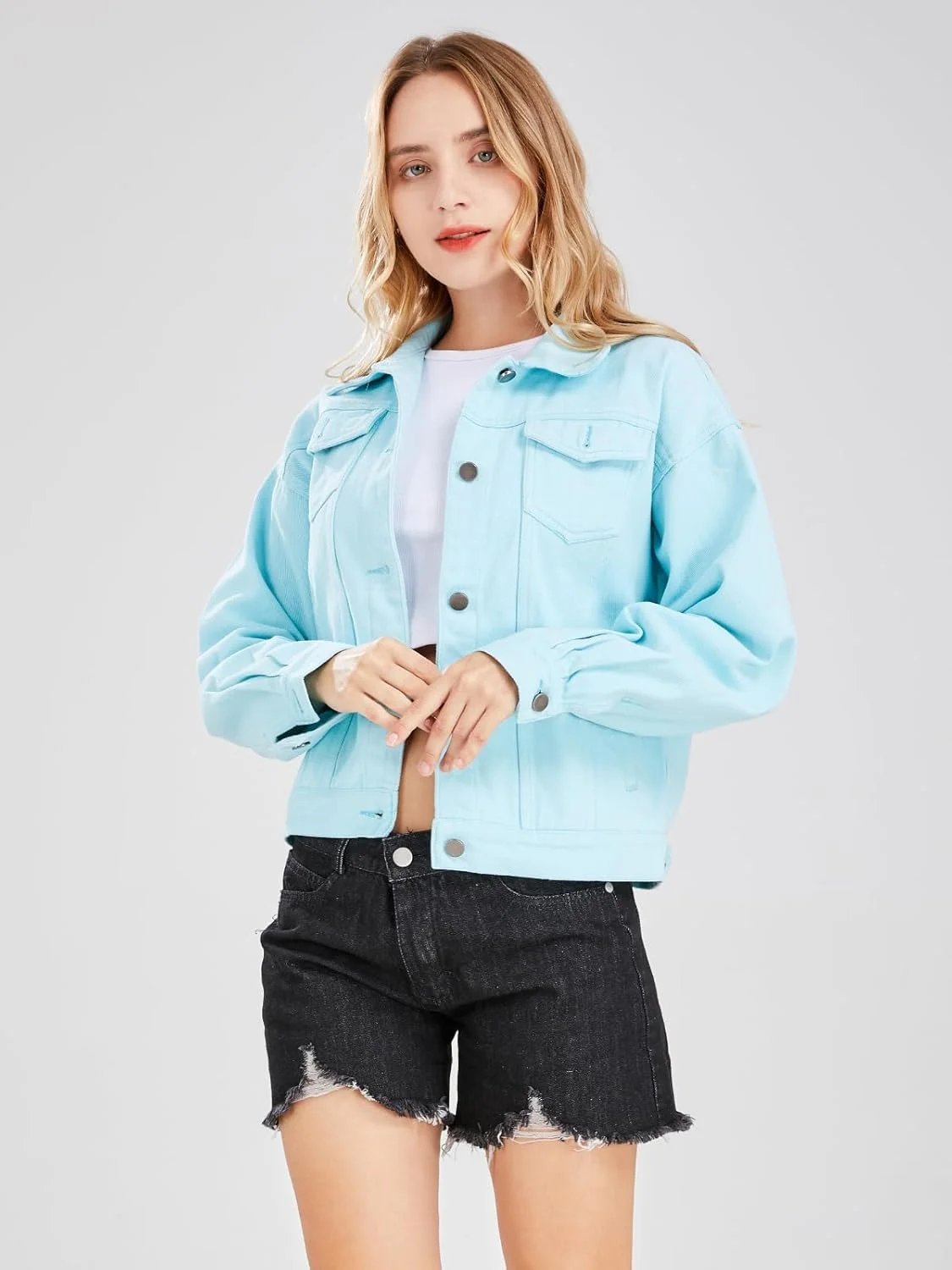 کت جین زنانه ایباسی با رنگ های پاستیلی، مدل آزاد و غیر رسمی