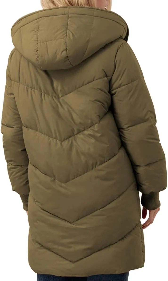 کت پفی بلند کلاه دار زنانه ابیفین با آستر پشم گوسفند (شِرپا) مناسب زمستان