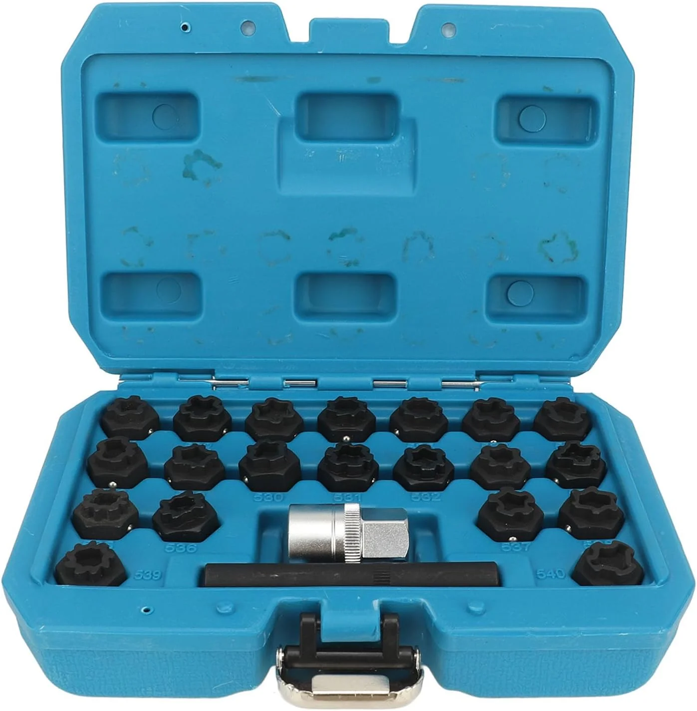 مجموعه 22 عددی آچار قفل چرخ Cryfokt، مجموعه جداکننده مهره قفل ضد سرقت، سوکت مهره قفل چرخ کروم مولیبدن با آداپتور سوکت 1/2 اینچی برای تعمیر خودرو معادل OEM T10313