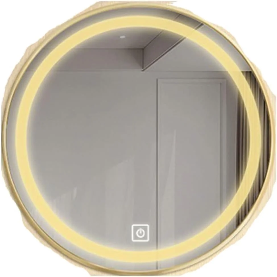 آینه اصلاح دوش تیاندی‌اف‌وای، آینه بزرگ حمام برای آرایش، خودچسب، گرد، آینه دیواری، نور پس‌زمینه حمام