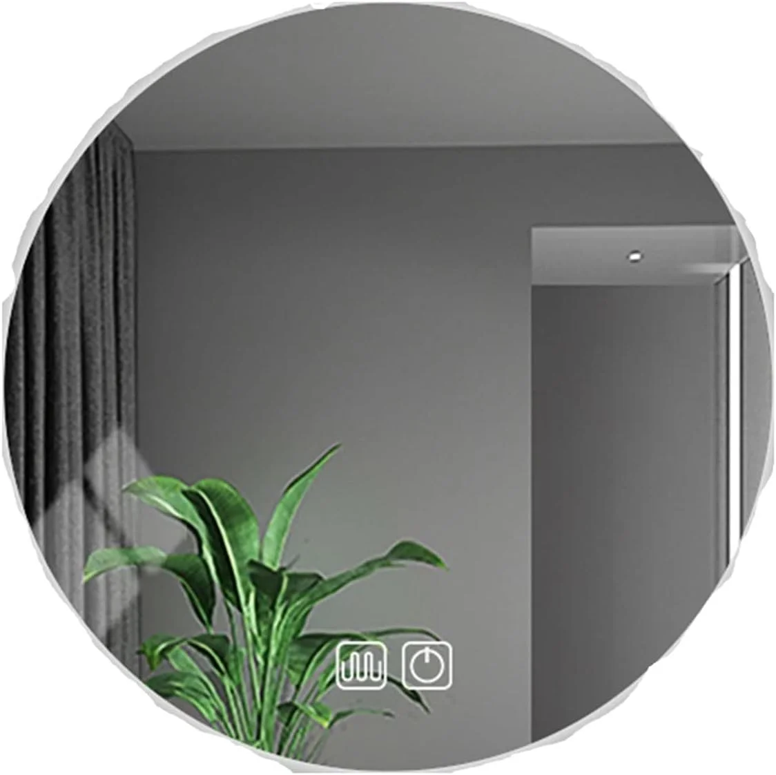 آینه های آرایشی تیاندی‌اف‌وای، آینه گرد دیواری چسبی مناسب حمام و میز آرایش با نور پس زمینه