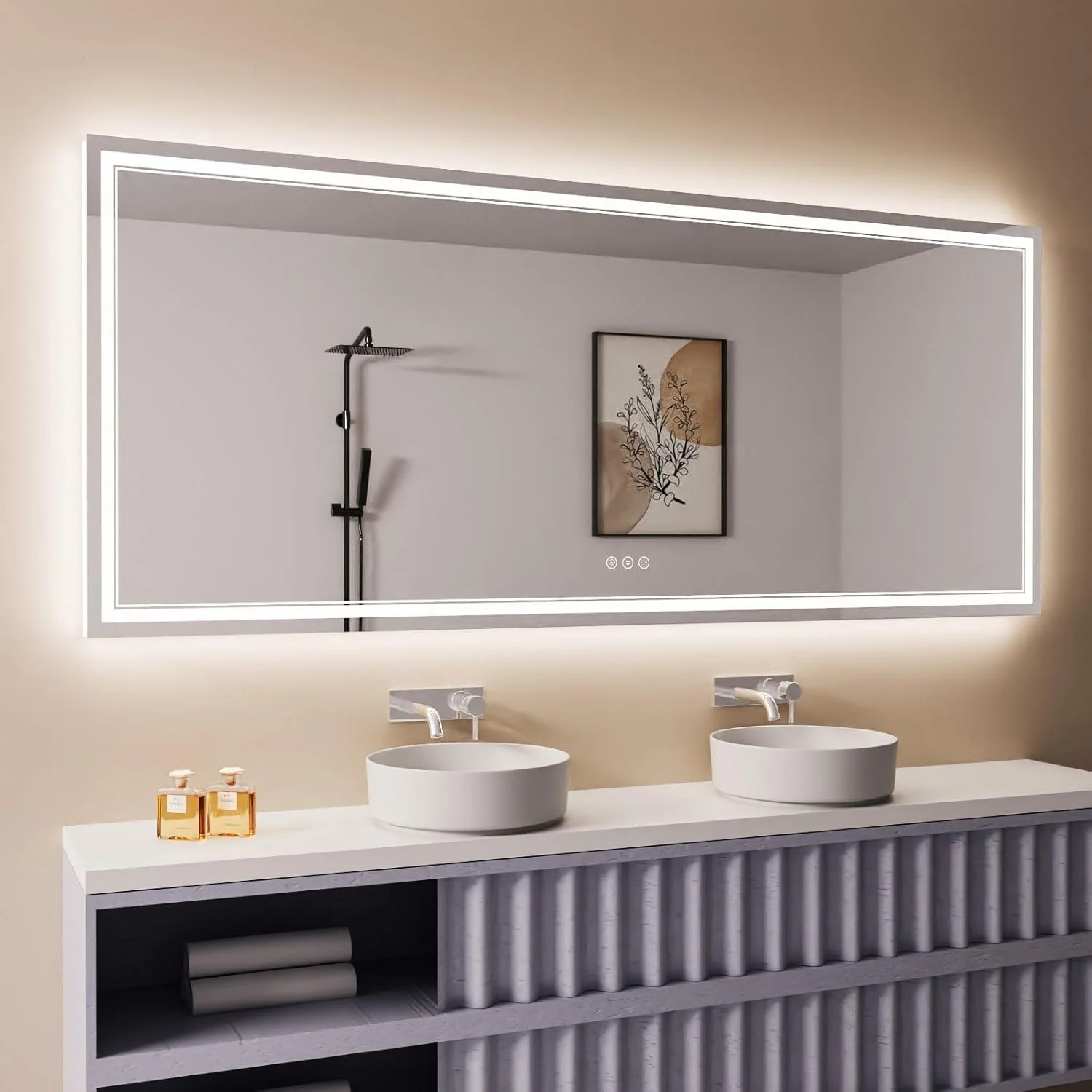 آینه حمام ال ای دی WEER، 600 در 800 میلی متر