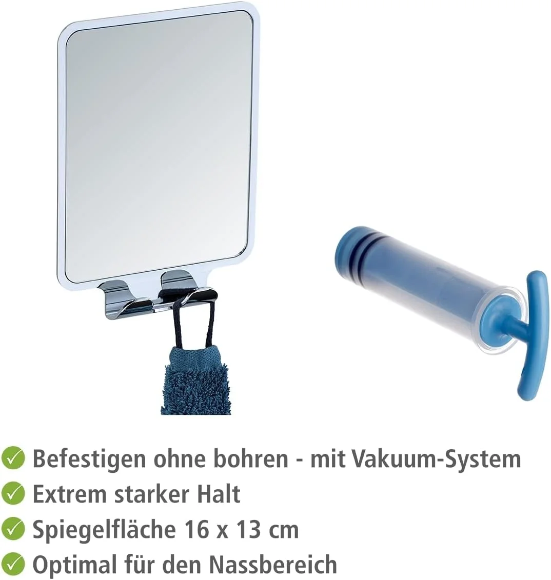 آینه آرایشی چهارگوش ونکو مدل Vacuum-Loc®، پلاستیک ABS، ضد بخار، مناسب منزل و حمام، بدون نیاز به سوراخکاری، 14x19.5x8 سانتی متر، براق آینه آرایشی چهارگوش ونکو مدل Vacuum-Loc®، پلاستیک ABS، ضد بخار، مناسب منزل و حمام، بدون نیاز به سوراخکاری، 14x19.5x8 سانتی متر، براق