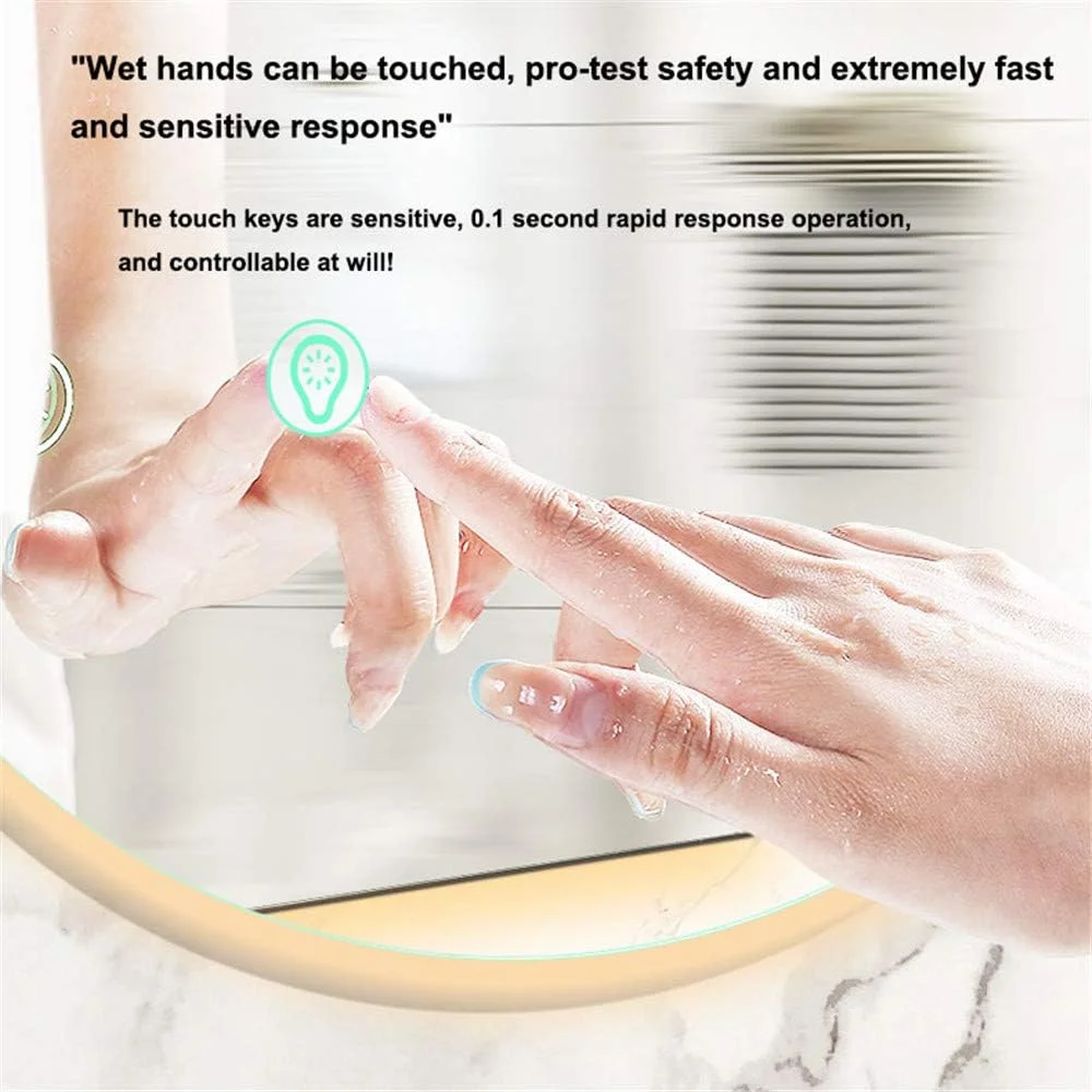 آینه گرد LED حمام Zsmzbx، آینه آرایشی دیواری، آینه روشویی چراغ دار ضد مه، تغییر دمای رنگ با کلید لمسی دیمر، IP44، 70 سانتی متر آینه گرد LED حمام Zsmzbx، آینه آرایشی دیواری، آینه روشویی چراغ دار ضد مه، تغییر دمای رنگ با کلید لمسی دیمر، IP44، 70 سانتی متر