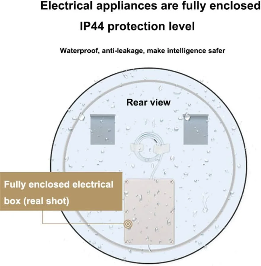 آینه گرد LED حمام Zsmzbx، آینه دیواری، آینه روشویی هوشمند LED ضد مه نورانی، تغییر دمای رنگ با کلید لمسی دیمر، با نگهدارنده آینه، IP44، سفید، 80 سانتی متر آینه گرد LED حمام Zsmzbx، آینه دیواری، آینه روشویی هوشمند LED ضد مه نورانی، تغییر دمای رنگ با کلید لمسی دیمر، با نگهدارنده آینه، IP44، سفید، 80 سانتی متر