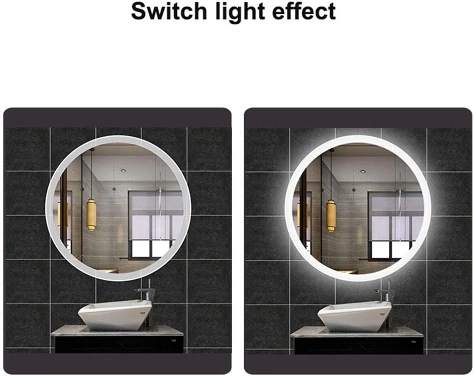 آینه حمام LED گرد Zsmzbx، انتخاب لمسی سوئیچ ها، آینه آرایش روشن، آینه ضد مه روشویی، آینه حمام دیواری با نور قابل تنظیم، 60 سانتی متر آینه حمام LED گرد Zsmzbx، انتخاب لمسی سوئیچ ها، آینه آرایش روشن، آینه ضد مه روشویی، آینه حمام دیواری با نور قابل تنظیم، 60 سانتی متر