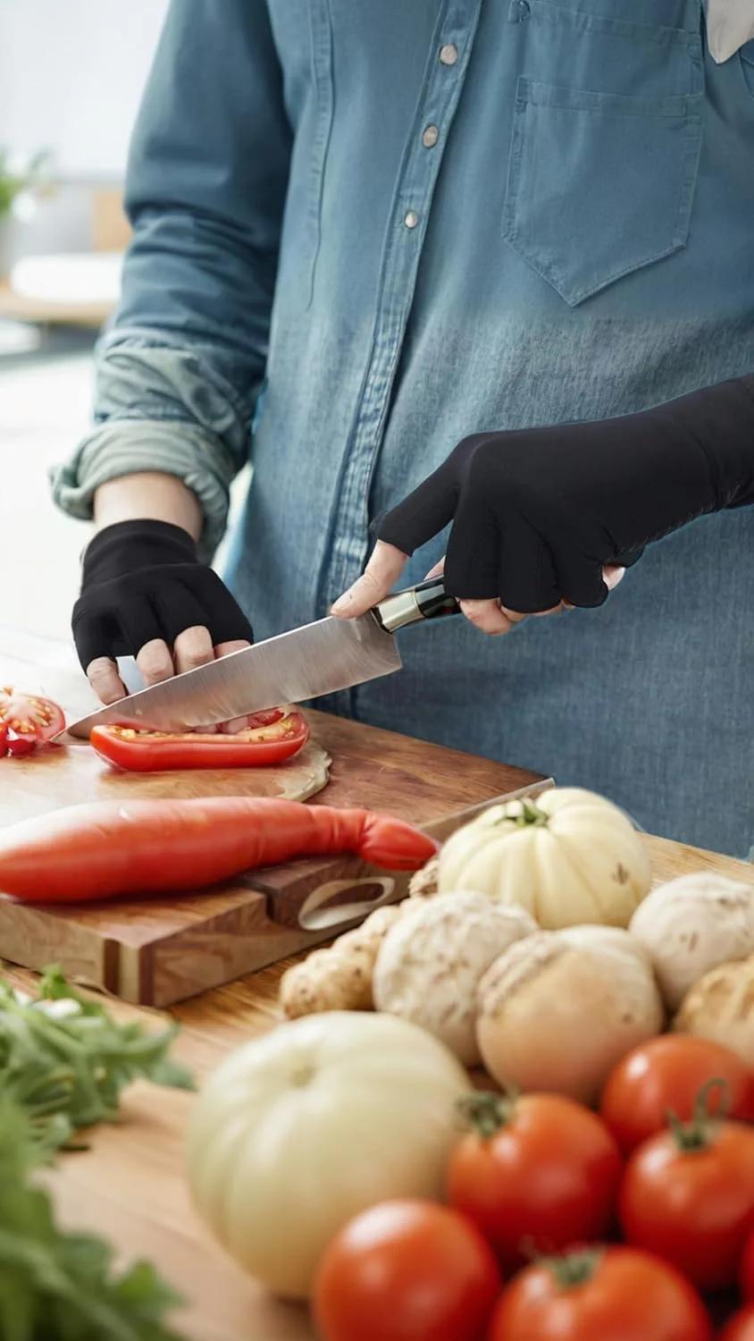 دستکش های آرتروز فشاری مسی Sweet seven - تسکین درد دست، تورم و تونل کارپال. طراحی بدون انگشت برای تایپ. پشتیبانی مفصل برای مردان و زنان. سایز: مدیوم. دستکش های آرتروز فشاری مسی Sweet seven - تسکین درد دست، تورم و تونل کارپال. طراحی بدون انگشت برای تایپ. پشتیبانی مفصل برای مردان و زنان. سایز: مدیوم.