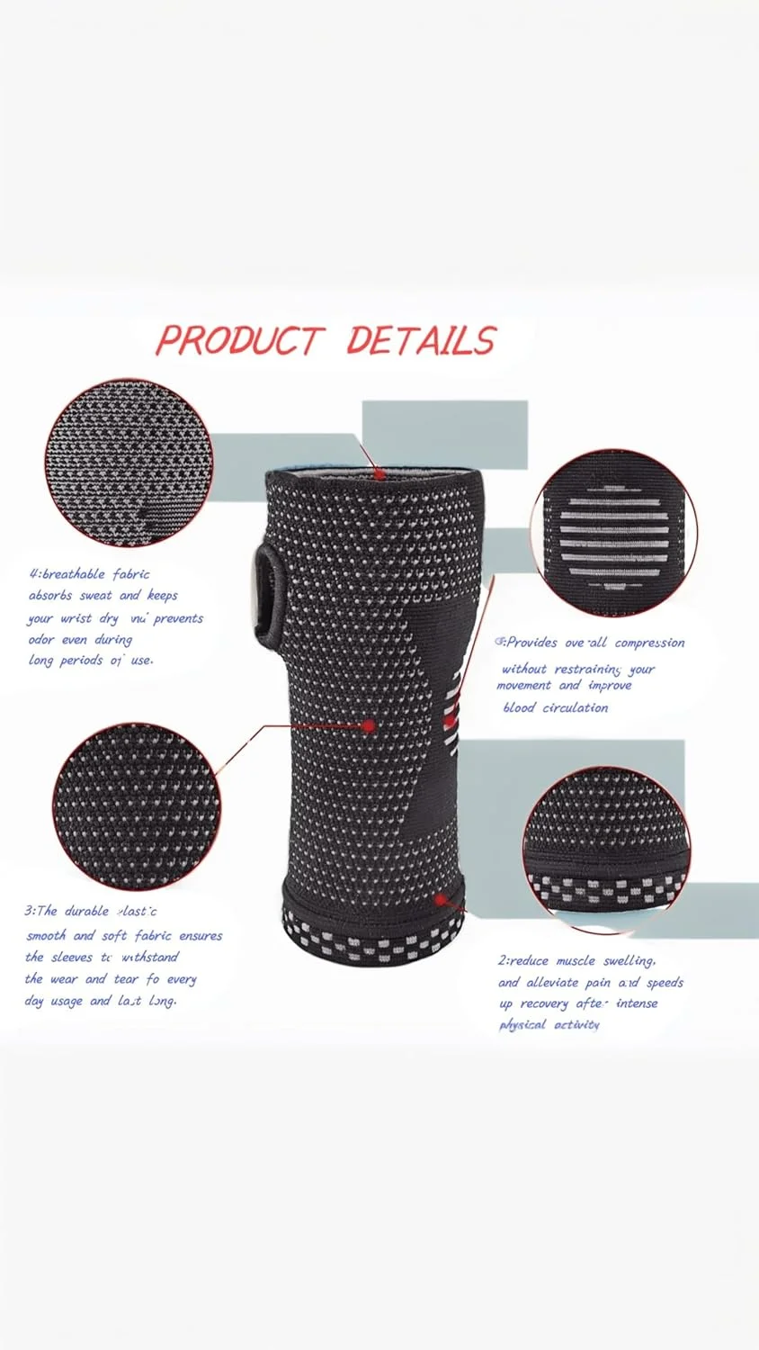 سِوِن شیرین، تسکین درد مچ دست با یک جفت آستین فشاری | تونل کارپال، تاندونیت، پشتیبانی آرتروز | دست چپ و راست | راحتی در ورزش و تایپ | مشکی، سایز M سِوِن شیرین، تسکین درد مچ دست با یک جفت آستین فشاری | تونل کارپال، تاندونیت، پشتیبانی آرتروز | دست چپ و راست | راحتی در ورزش و تایپ | مشکی، سایز M