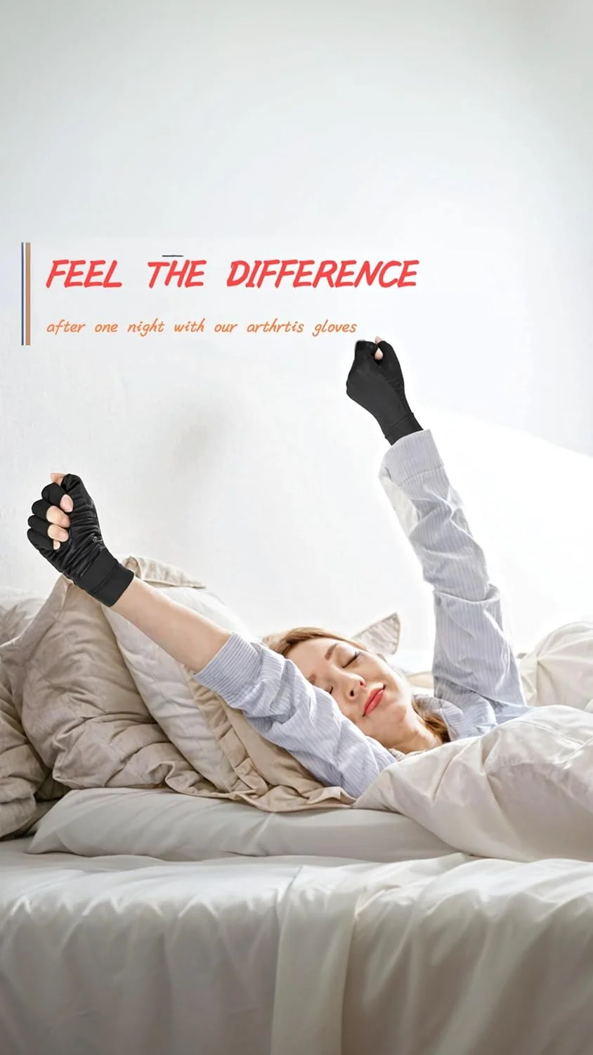 دستکش های آرتروز فشاری مسی Sweet seven - تسکین درد دست، تورم و تونل کارپال. طراحی بدون انگشت برای تایپ. پشتیبانی مفصل برای مردان و زنان. سایز: مدیوم. دستکش های آرتروز فشاری مسی Sweet seven - تسکین درد دست، تورم و تونل کارپال. طراحی بدون انگشت برای تایپ. پشتیبانی مفصل برای مردان و زنان. سایز: مدیوم.