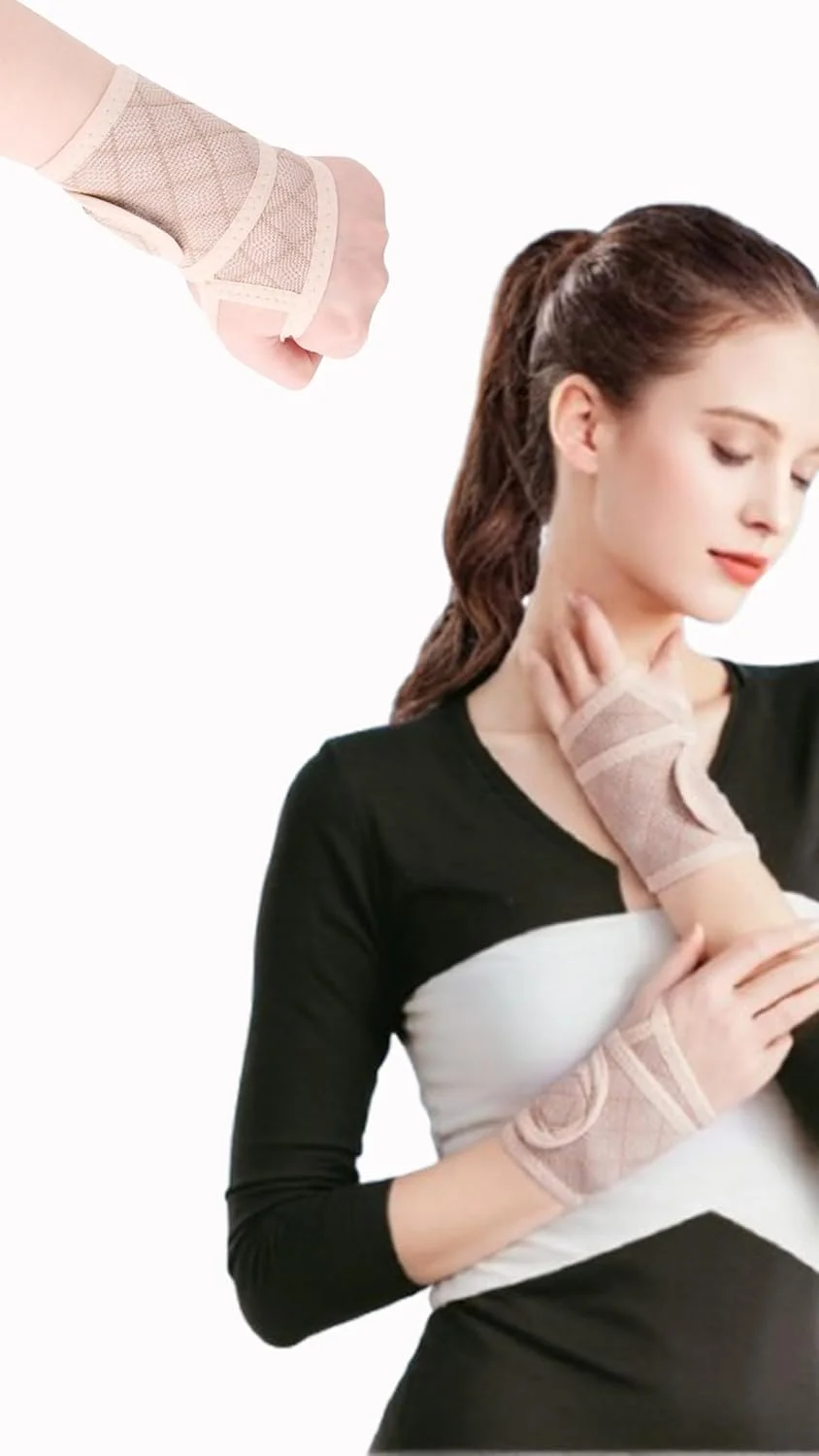 مچ بند زنانه Sweet seven برای تسکین تونل کارپال و وزنه برداری - مچ بندهای پشتیبانی از انگشت شست برای بندهای مچی راحت