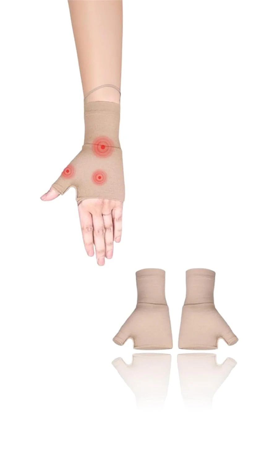 مچ بند و شست بند حمایتی Sweet Seven برای تسکین درد مفاصل و آرتروز | پشتیبانی از بی ثباتی دست و ورزش | افزایش گردش خون | مردانه و زنانه | 1 جفت، سایز متوسط، بژ