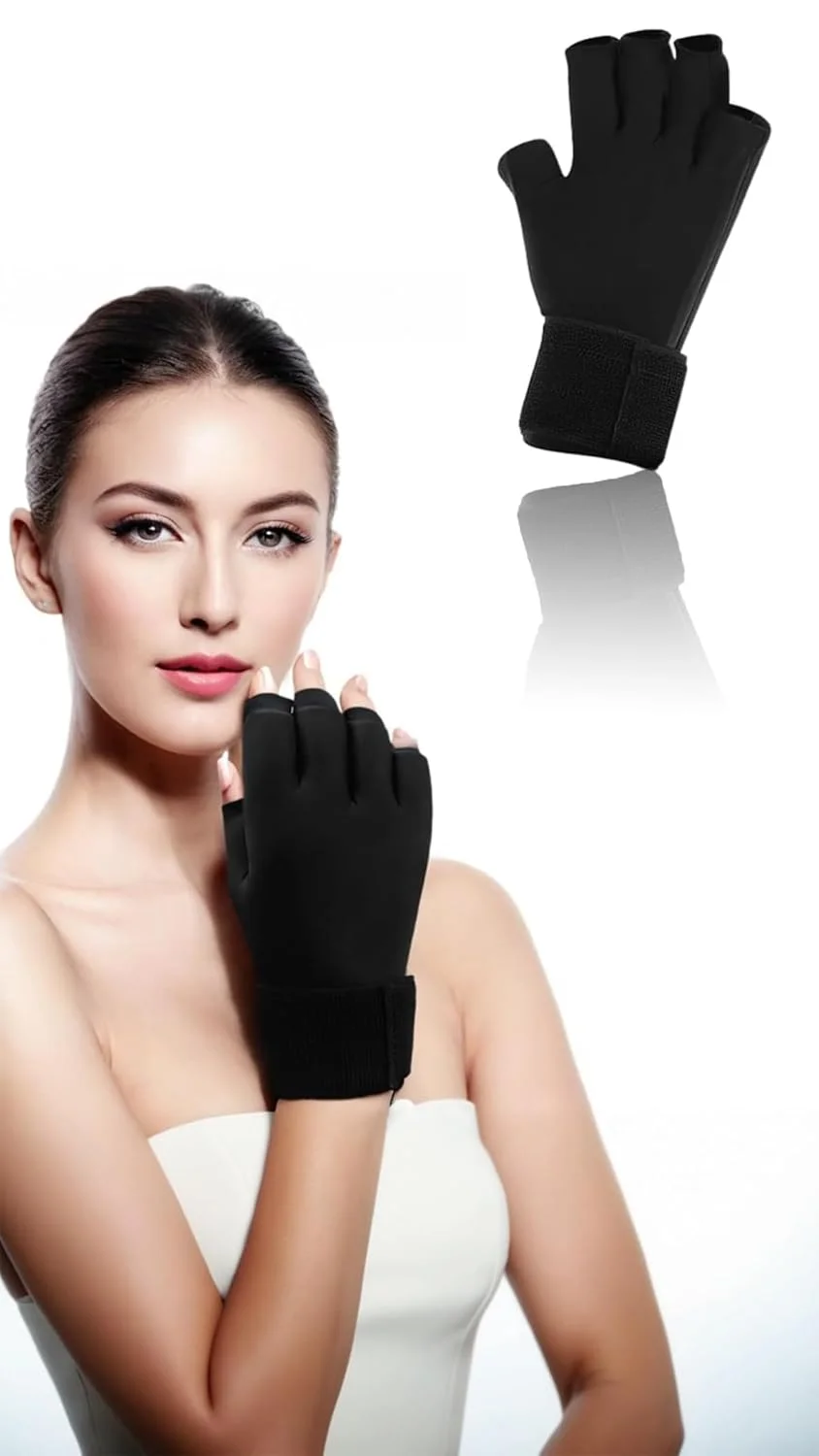 دستکش یخ فشرده انگشتی برای آرتروز Sweet seven - تسکین درد آرتروز، تونل کارپال، تاندونیت - درمان سرد و گرم - بند مچ قابل تنظیم
