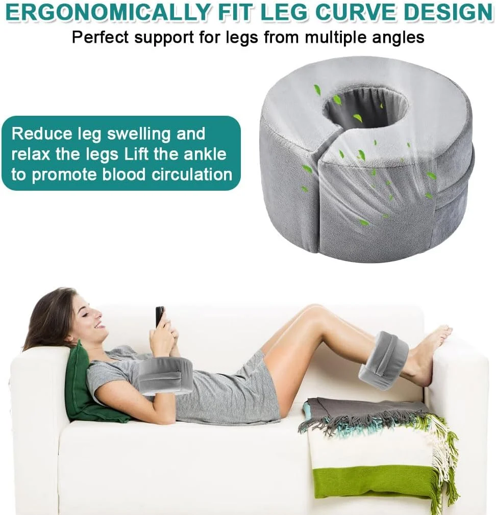 بالشتک فومی ضخیم دوناتی HASTHIP® برای حمایت از دست، مچ دست، مچ پا - بالش حلقه ای ارتوپدی مموری فوم برای کاهش فشار، تسکین درد، تثبیت اندام - روکش زیپ دار مخملی قابل جابجایی - بهبود یافته