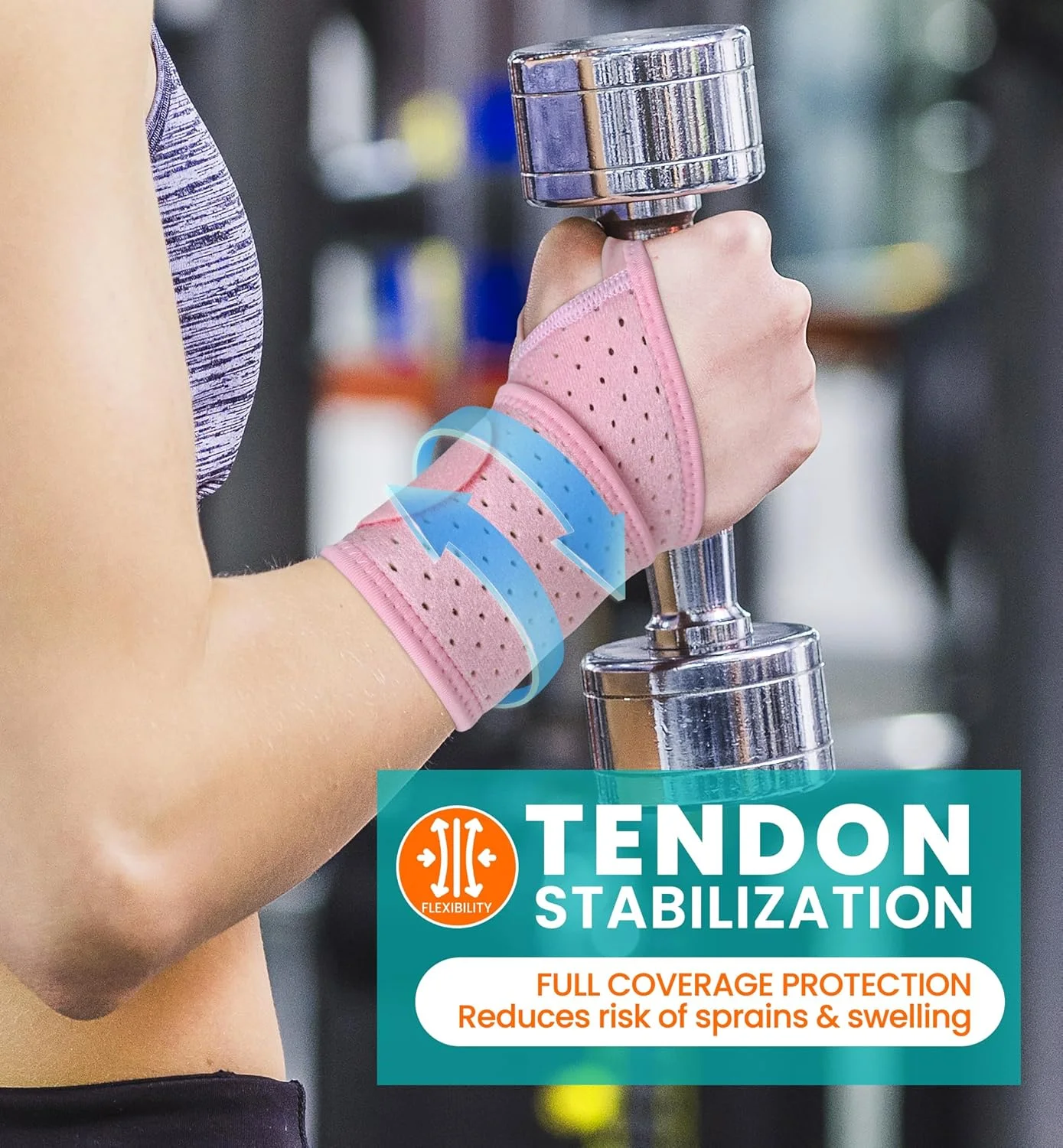 مچ بند های HiRui بسته 2 عددی، مچ بند قابل تنظیم و تنفسی برای مردان و زنان - تسکین درد برای سندرم تونل کارپال، تاندونیت، آرتریت، ورزش، تمرینات - مناسب برای دست چپ و راست (صورتی)