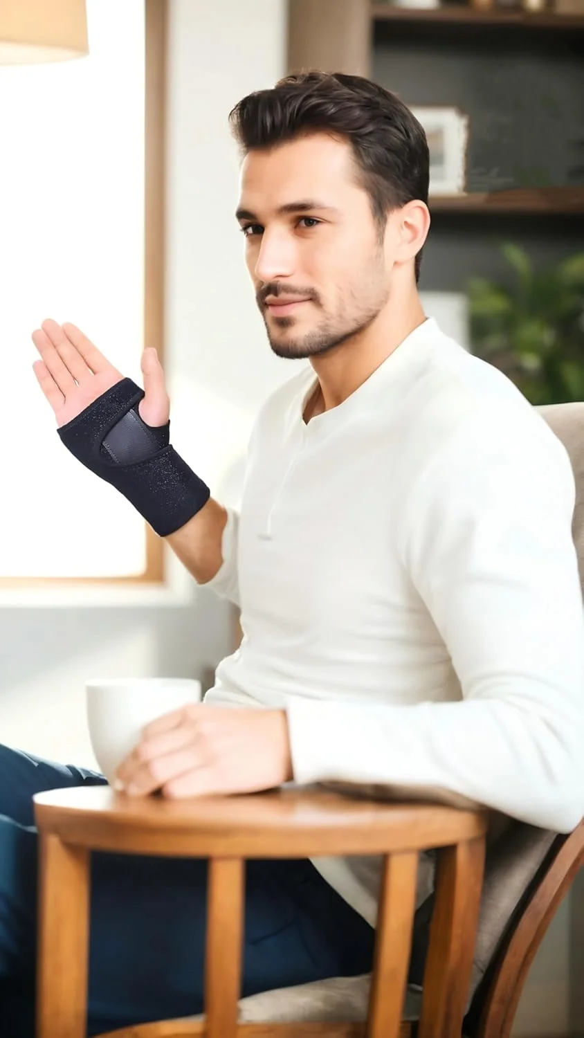 مچ بند Sweet seven با آتل برای تونل کارپال و تسکین درد - مچ بند قابل تنظیم برای مردان، زنان و جوانان - استفاده شبانه روزی - دست راست