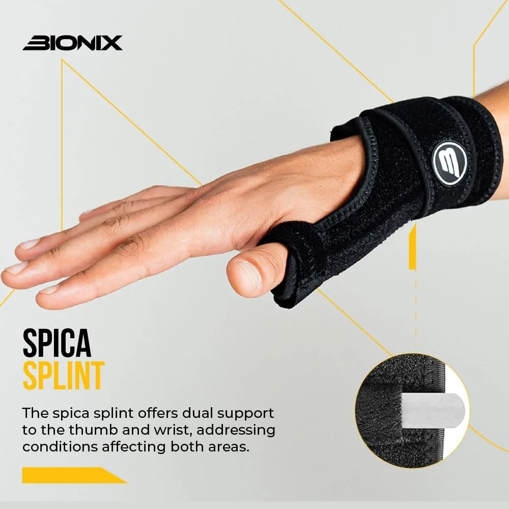 آتل انگشت شست و مچ بند حرفه ای بایونیکس - بهترین برای تسکین درد مزمن RSI و CTS، آرتروز، تنوسینوویت دکرون و تونل کارپال/آتل Spica، مناسب برای دست راست و چپ