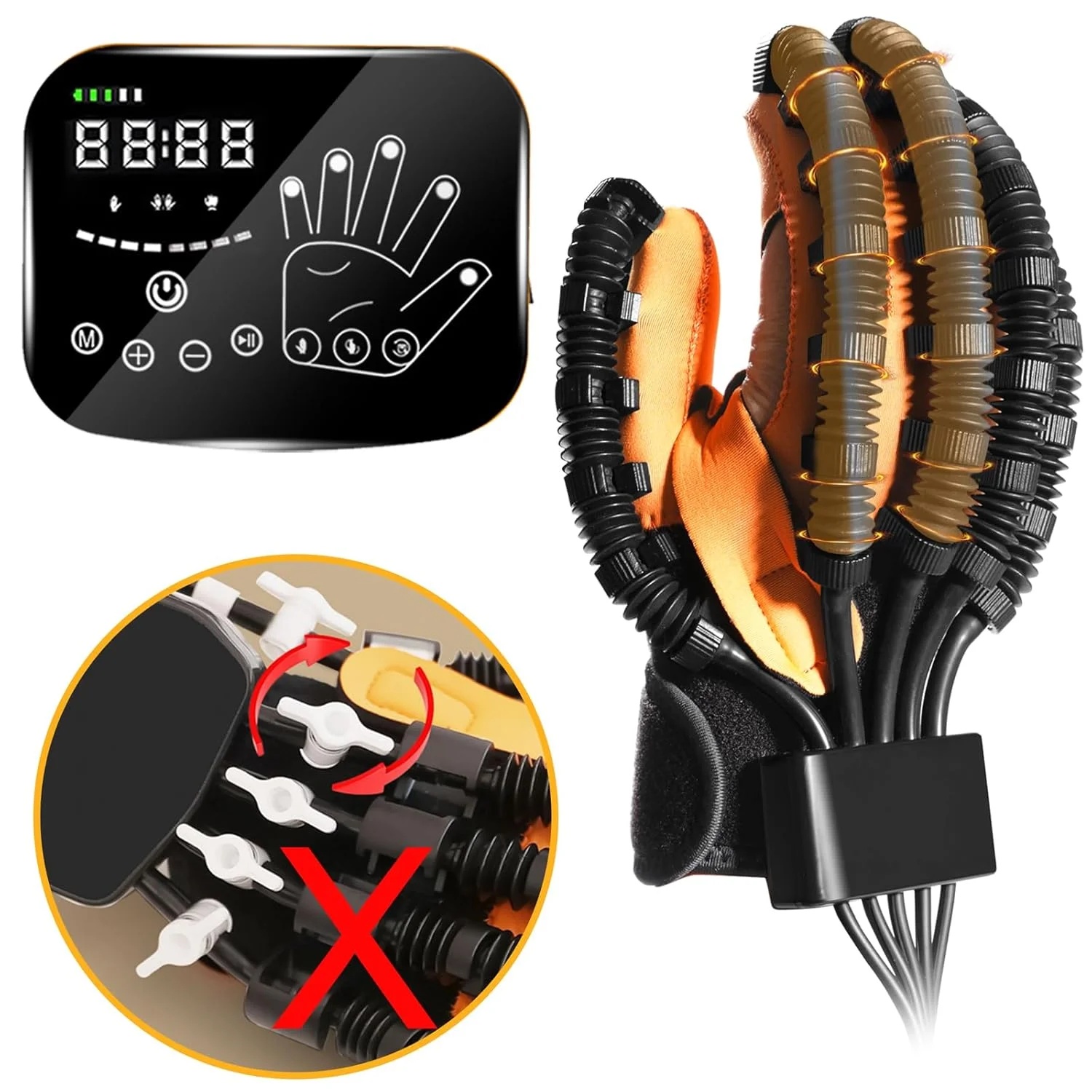 دستکش رباتیک توانبخشی ارتقا یافته YIOCHOS برای بازیابی انگشت، تجهیزات تطبیقی برای سکته مغزی، دستکش توانبخشی برای درمان دست همی پلژی فلج مغزی، تسکین دست ها برای بیماران اسپاستیسیتی.