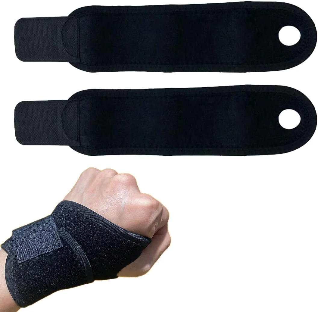 بانداژ مچی XUZOPIM، یک جفت، بانداژ مچ، ساپورت مچ ورزشی، تاندونیت، تسکین درد، آرتروز، بانداژ فشاری قابل تنظیم مچ (مشکی)