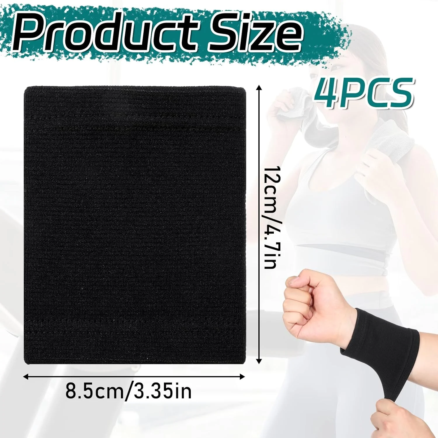 آستین فشاری مچ دست YQQYG، بسته 4 عددی، مچ بند الاستیک نرم، محافظ مچ برای تناسب اندام، ورزش، وزنه برداری و تایپ