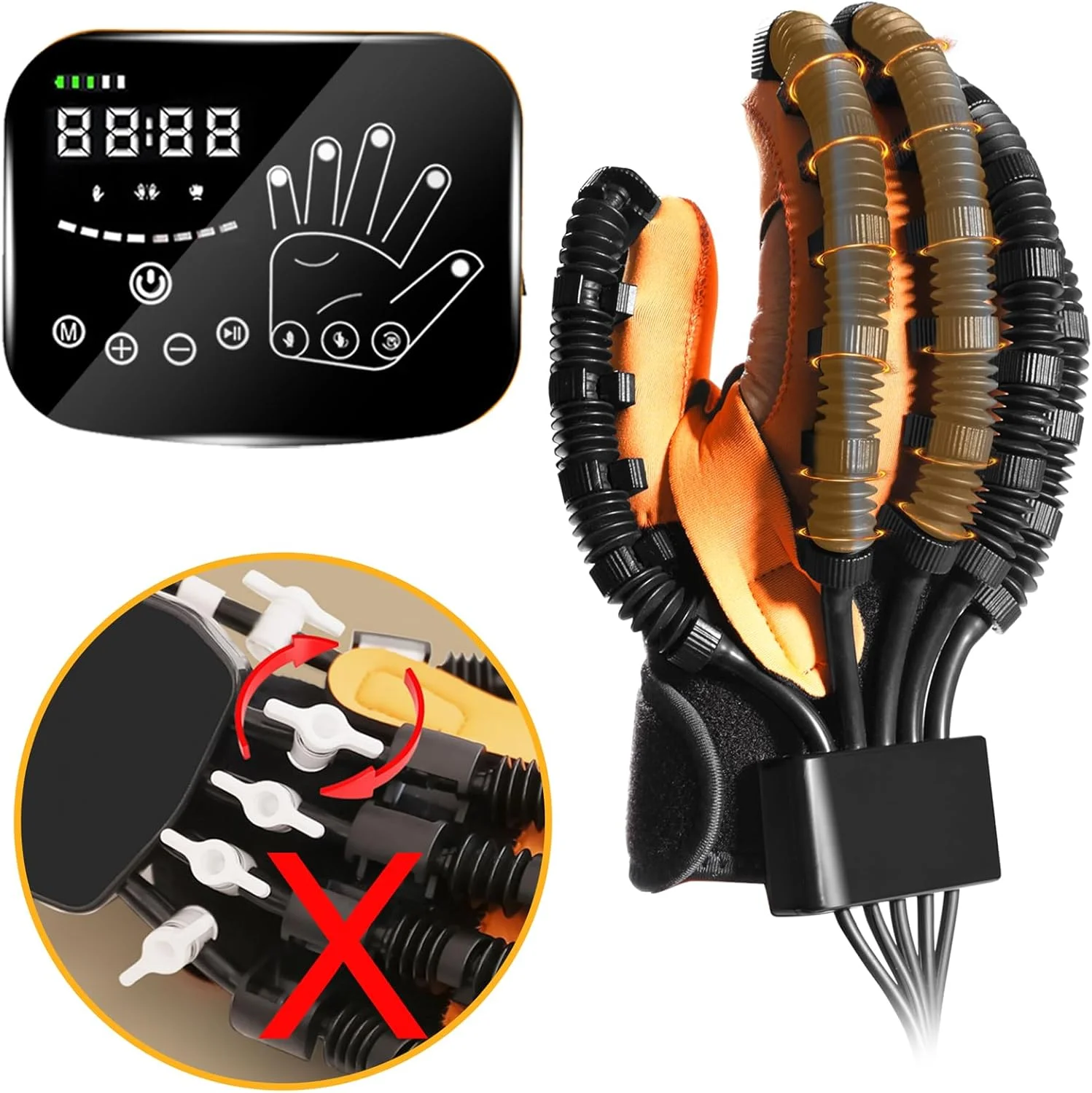 دستکش توانبخشی رباتیک ارتقا یافته، برای تجهیزات بازیابی دست همی پلژی، دستکش رباتیک برای بیماران سکته مغزی فلج مغزی، دستگاه توانبخشی عملکرد انگشت و دست برای اسپاستیسیته دست.