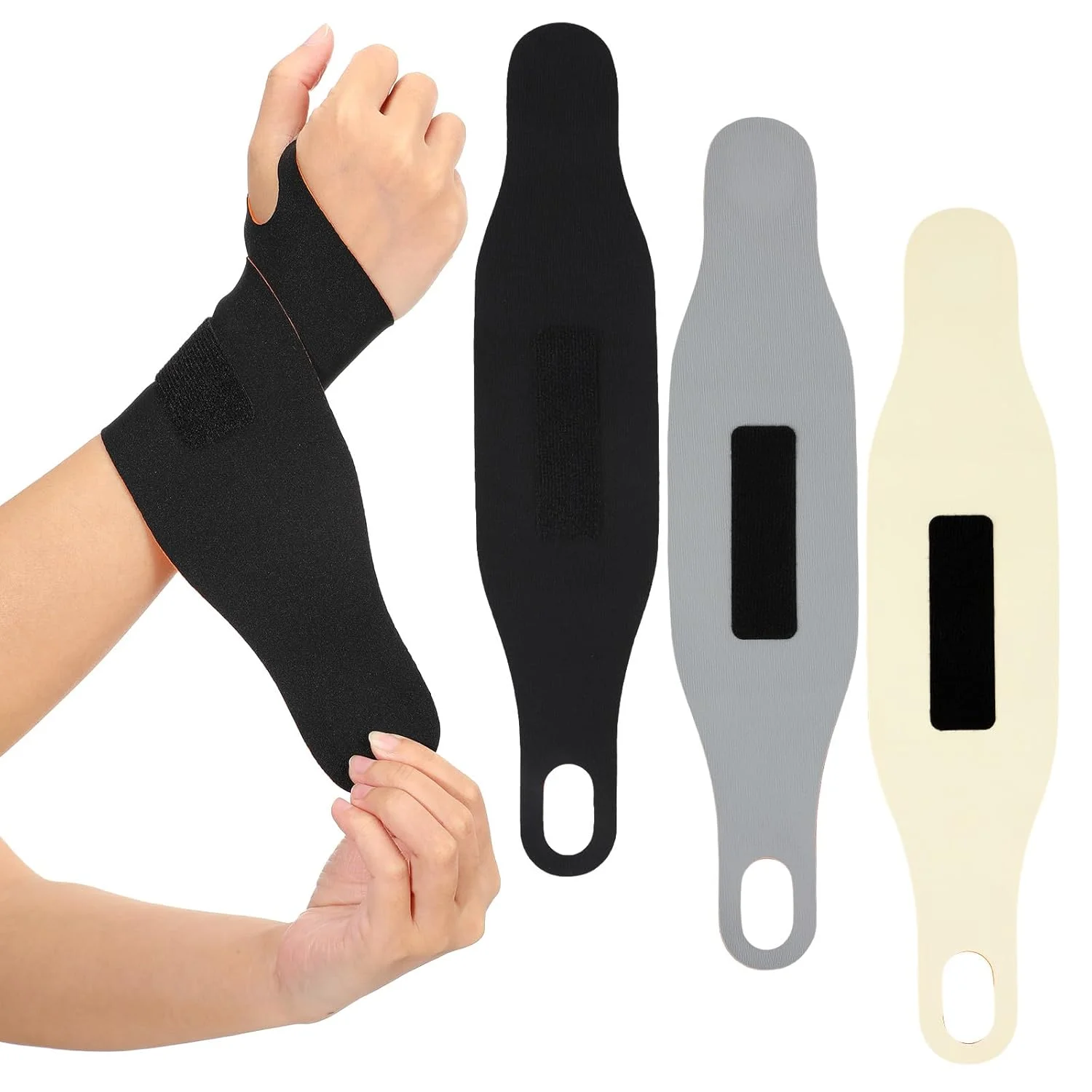 مچ بند الاستیک نازک YBEATY، 3 عددی، مچ بند کشی، ساپورت مچ برای تونل کارپال، مچ بند فوق العاده نازک الاستیک فشاری برای دست چپ و راست، مناسب برای تناسب اندام، ورزش و تنیس