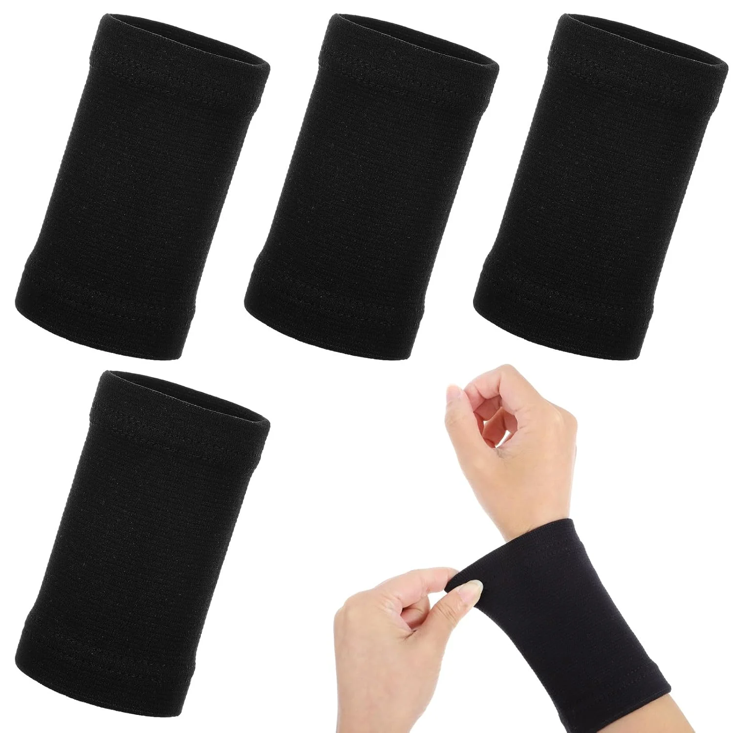 آستین فشاری مچ دست XLIUAX، 2 جفت مچ بند الاستیک نرم برای پشتیبانی از مچ دست، محافظ مچ برای تناسب اندام، تمرین، وزنه برداری و تایپ