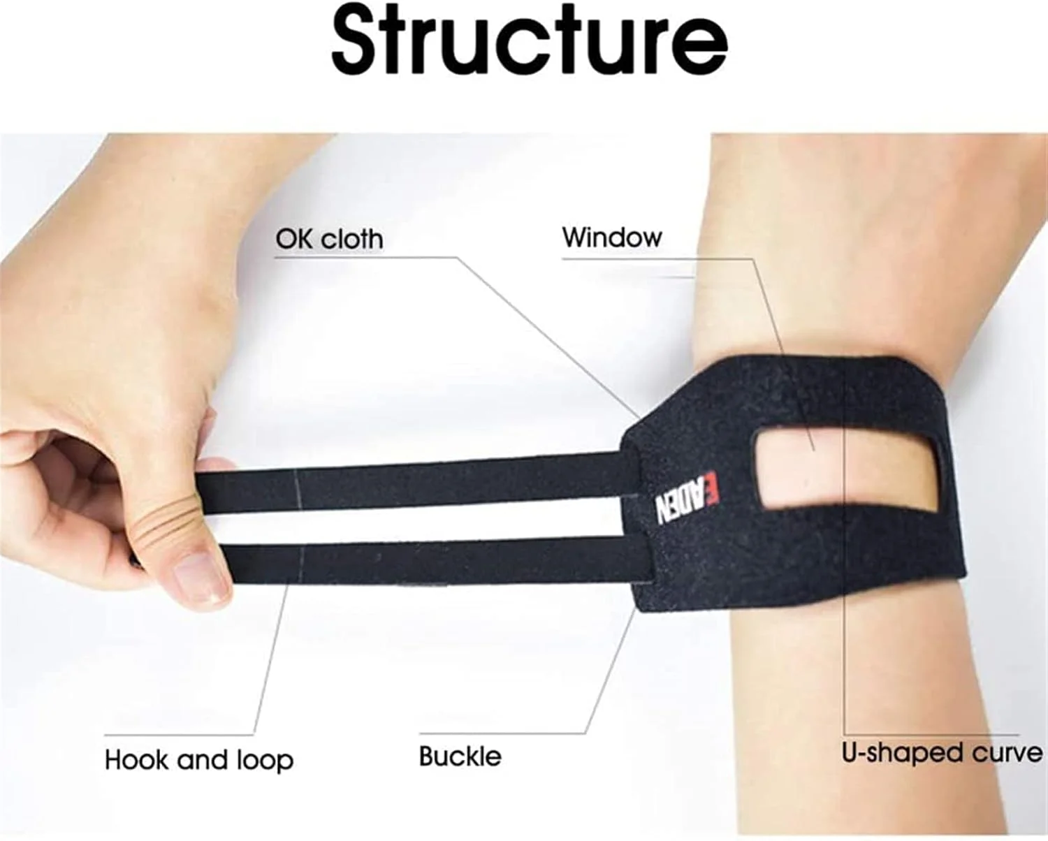 مچ بند WSN، مچ بند برای آسیب دیدگی پارگی TFCC، فشار تحمل وزن، آسیب کمپلکس فیبروکارتیلاژ مثلثی، درد مچ دست انگشتی، قابلیت تنفس، مشکی