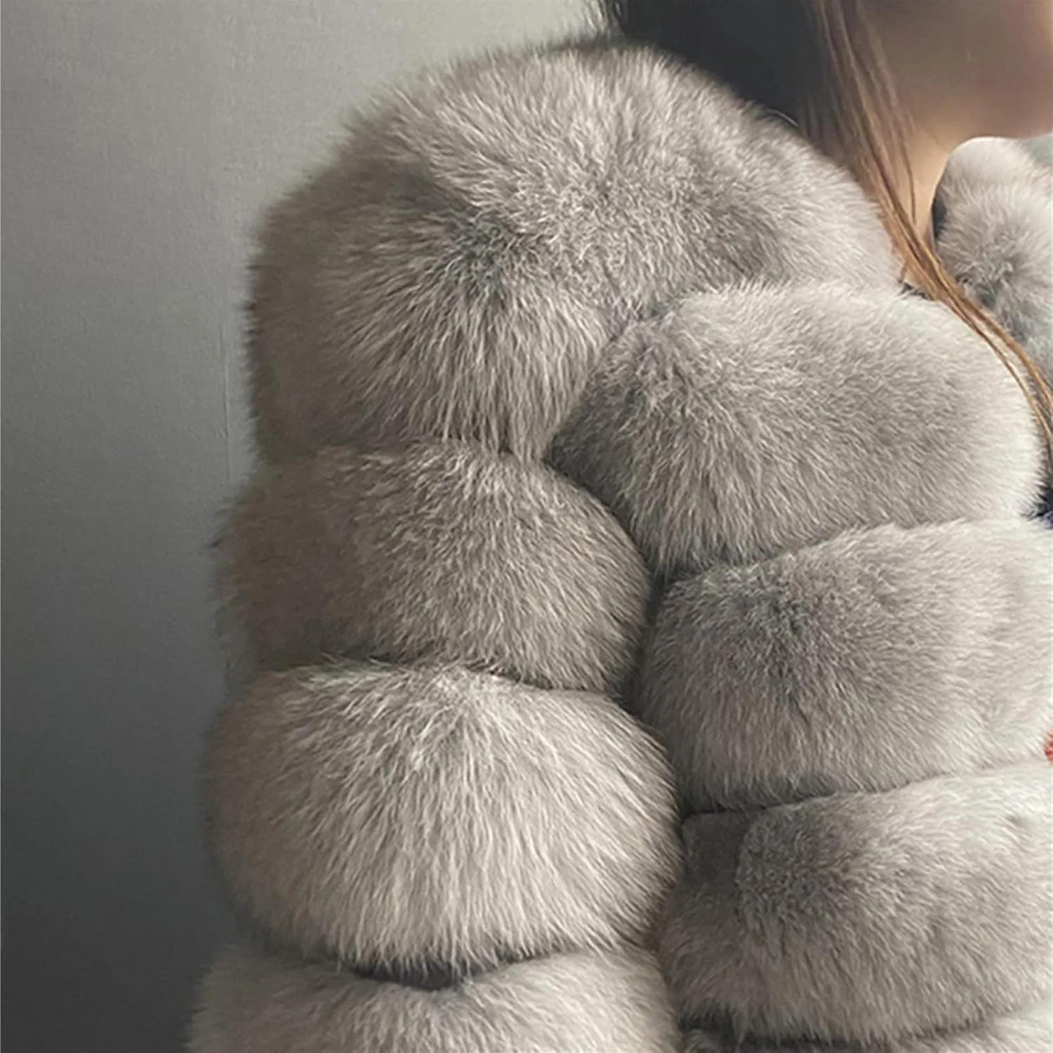 کت زنانه جلو باز GRMOTO، ژاکت های زمستانی زنانه، کت های خزدار گرم زنانه، کت های خزدار، ژاکت های خزدار واقعی، کت های خزدار، ژاکت های ضخیم