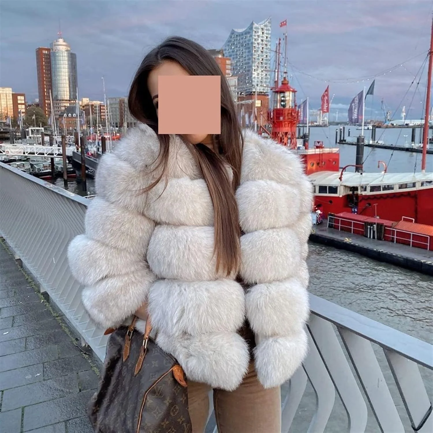 کت زنانه جلو باز GRMOTO، ژاکت های زمستانی زنانه، کت های خزدار گرم زنانه، کت های خزدار، ژاکت های خزدار واقعی، کت های خزدار، ژاکت های ضخیم